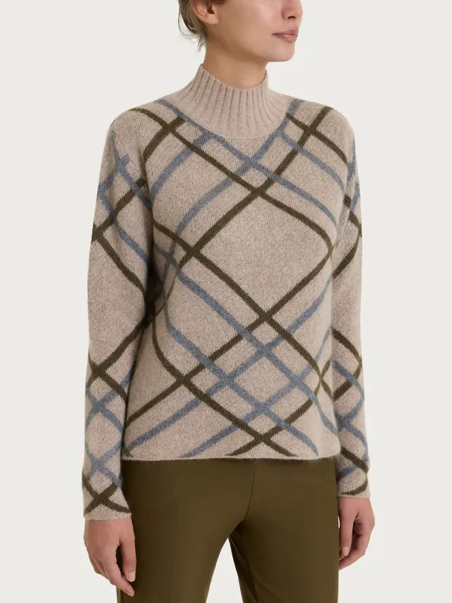 Ragno Natural Soft Lupetto Check Donna Zenzero Melange