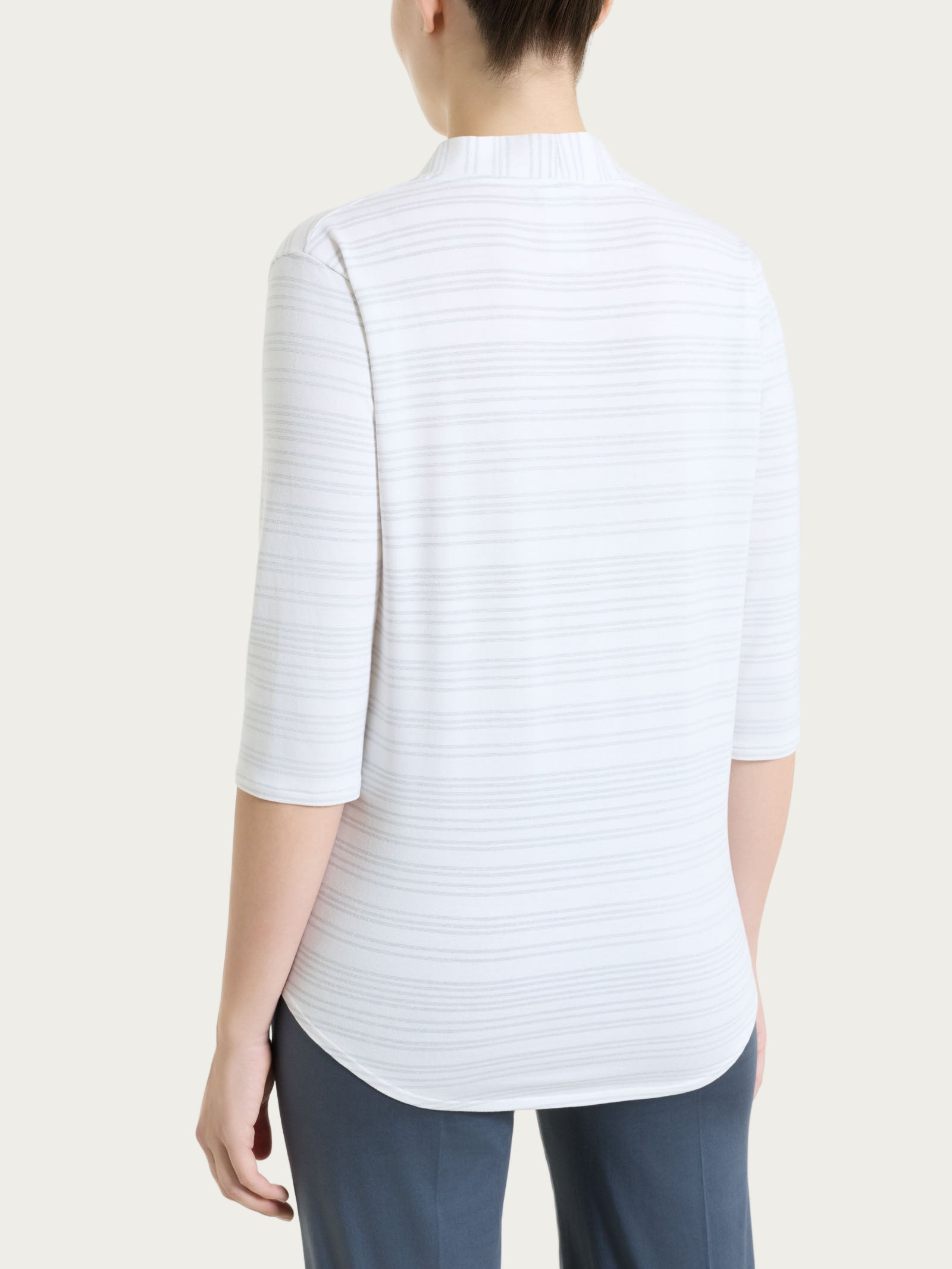 Ragno Viscosa Summer maglietta scollo V white righe