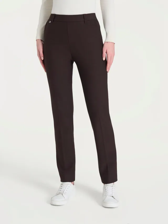 Ragno Compact pantalone dritto marrone punto Milano elasticizzato