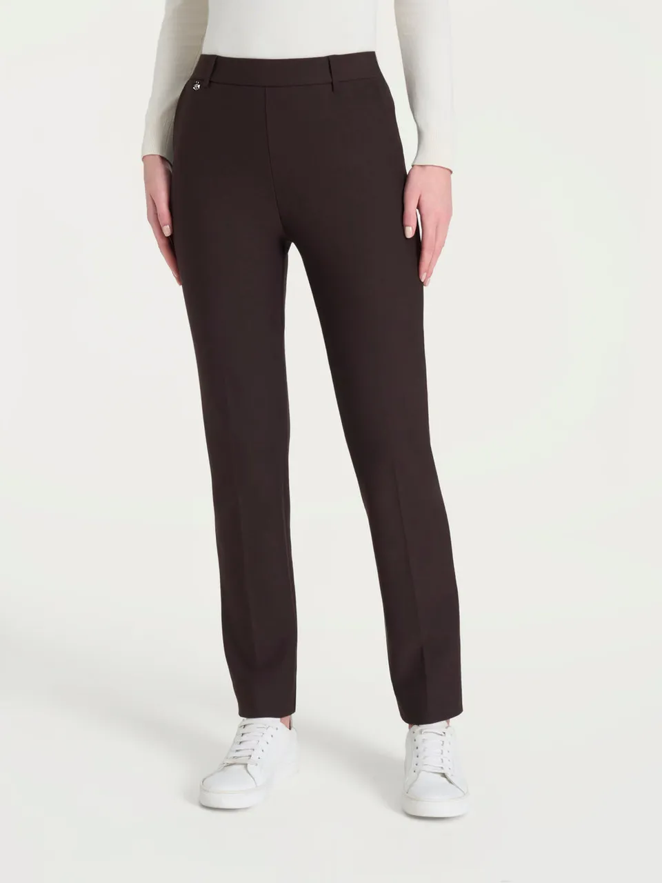 Ragno Compact pantalone dritto marrone punto Milano elasticizzato