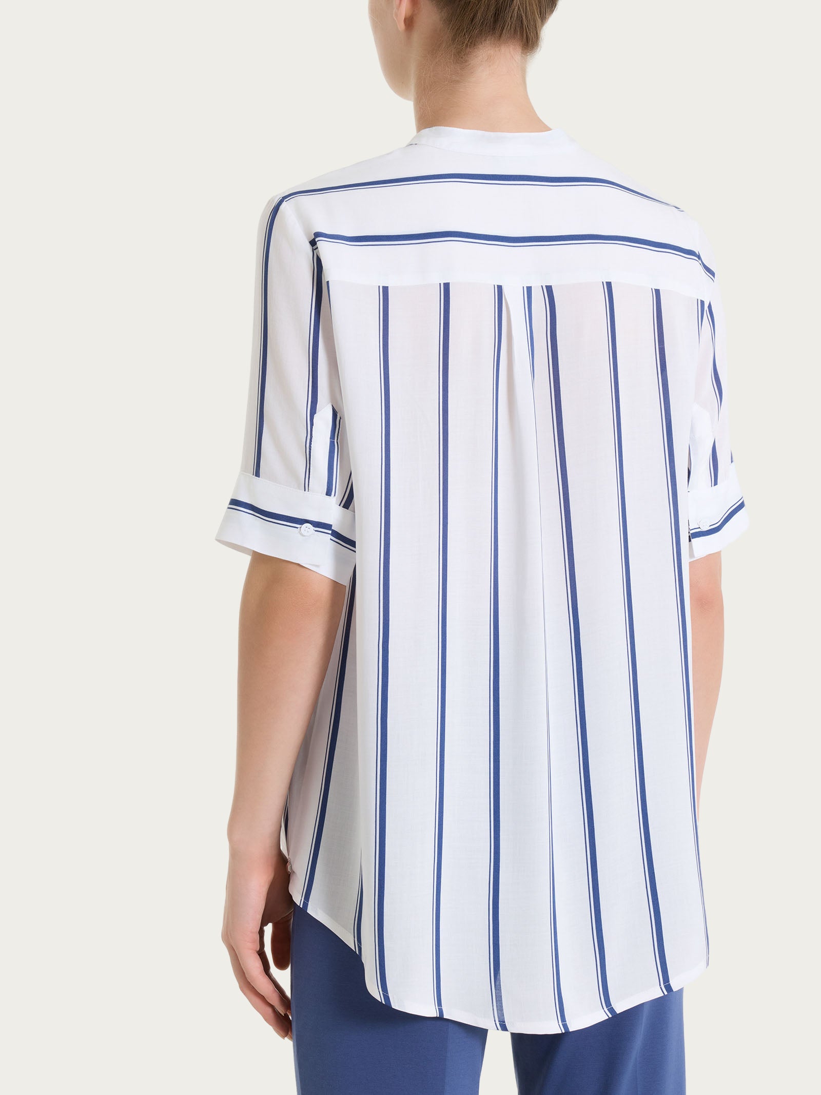 Ragno EcoSeta Blusa Righe Manica Corta Oceana