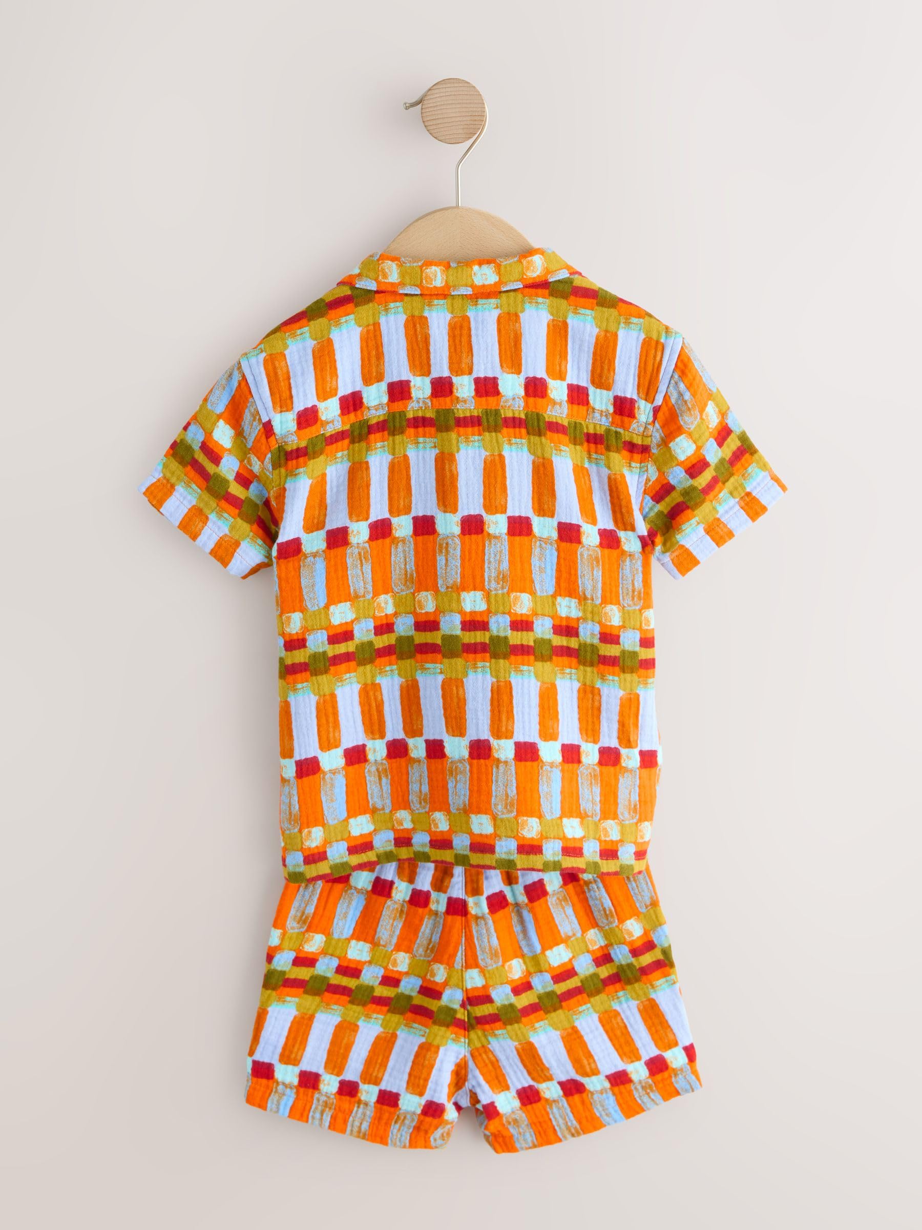 Next completo bambino camicia shorts riga multi