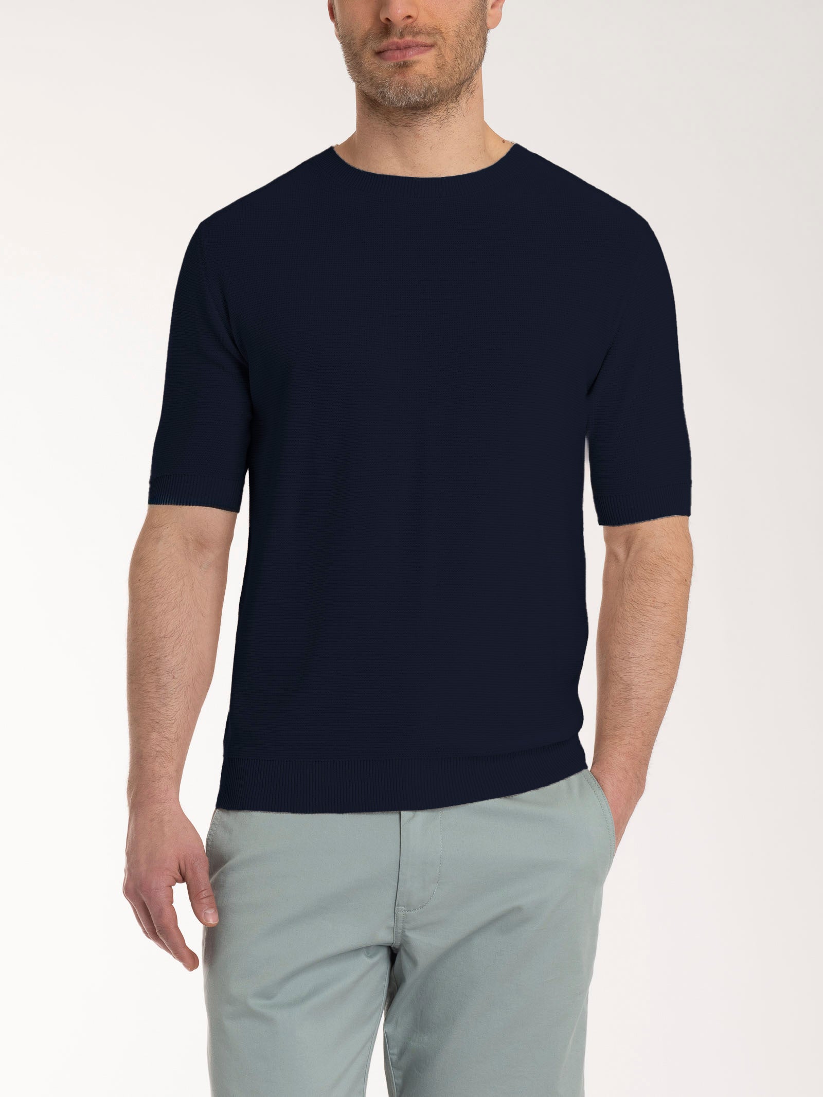Ragno Puro Cotone Maglia Girocollo Punto Links Outer Space