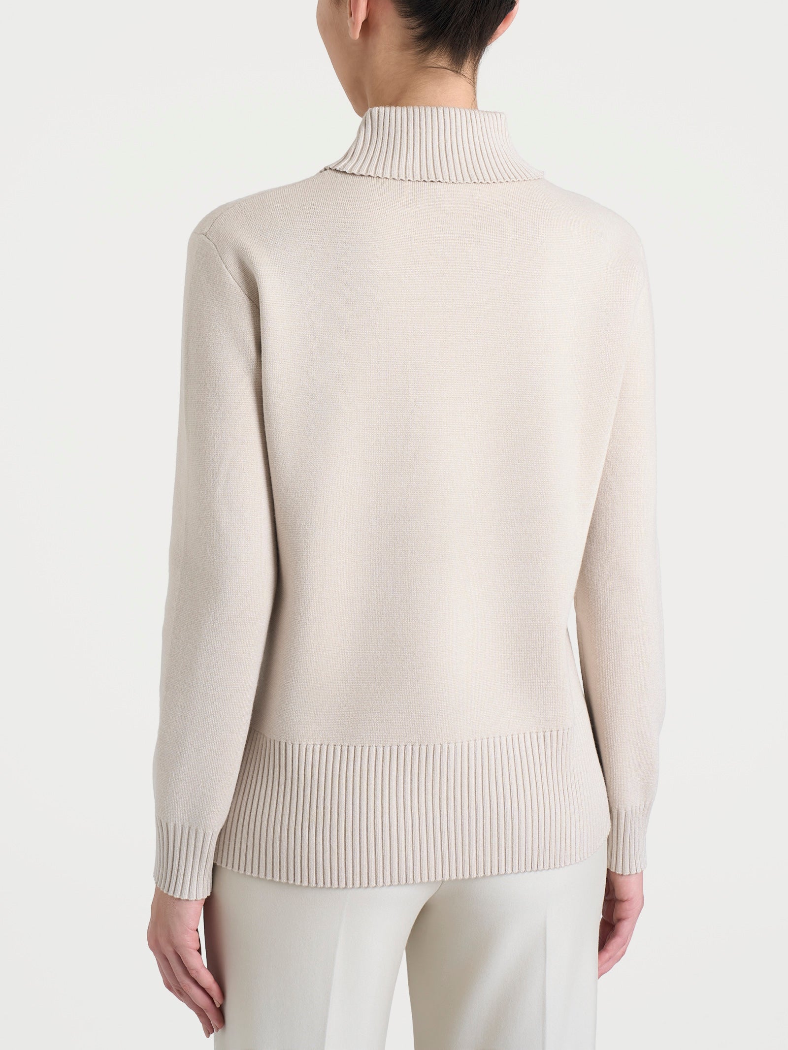 Ragno Super Soft Maglia Collo Alto Champignon con spacco