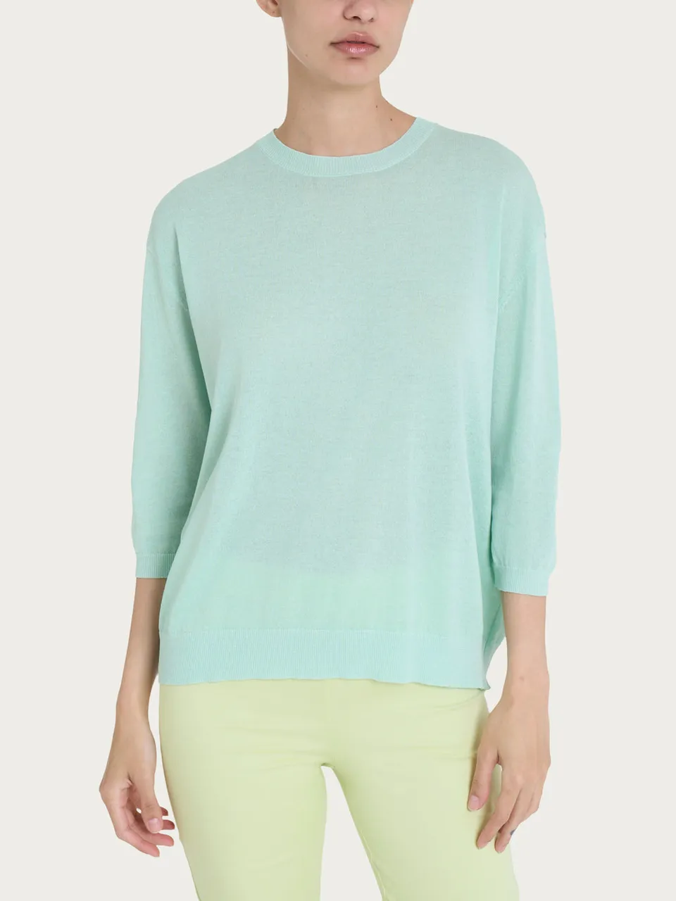Ragno Viscosa Summer maglia girocollo Bird's Egg Green leggera