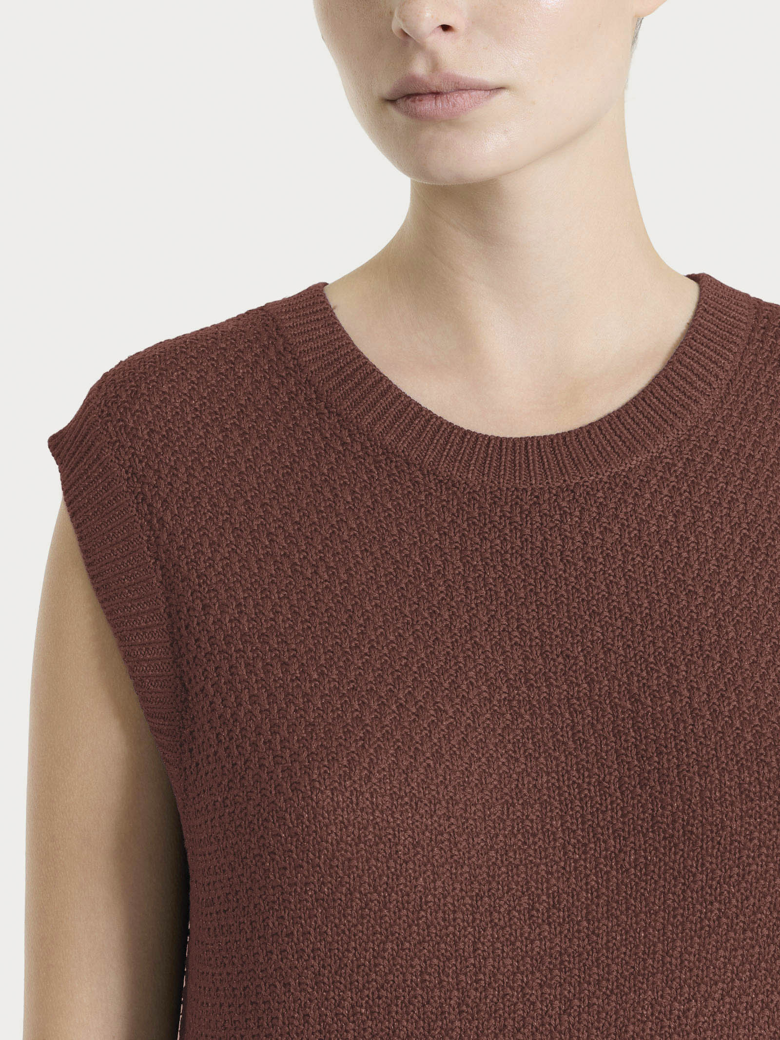 Ragno Comfort Gilet lurex smanicato Cappuccino