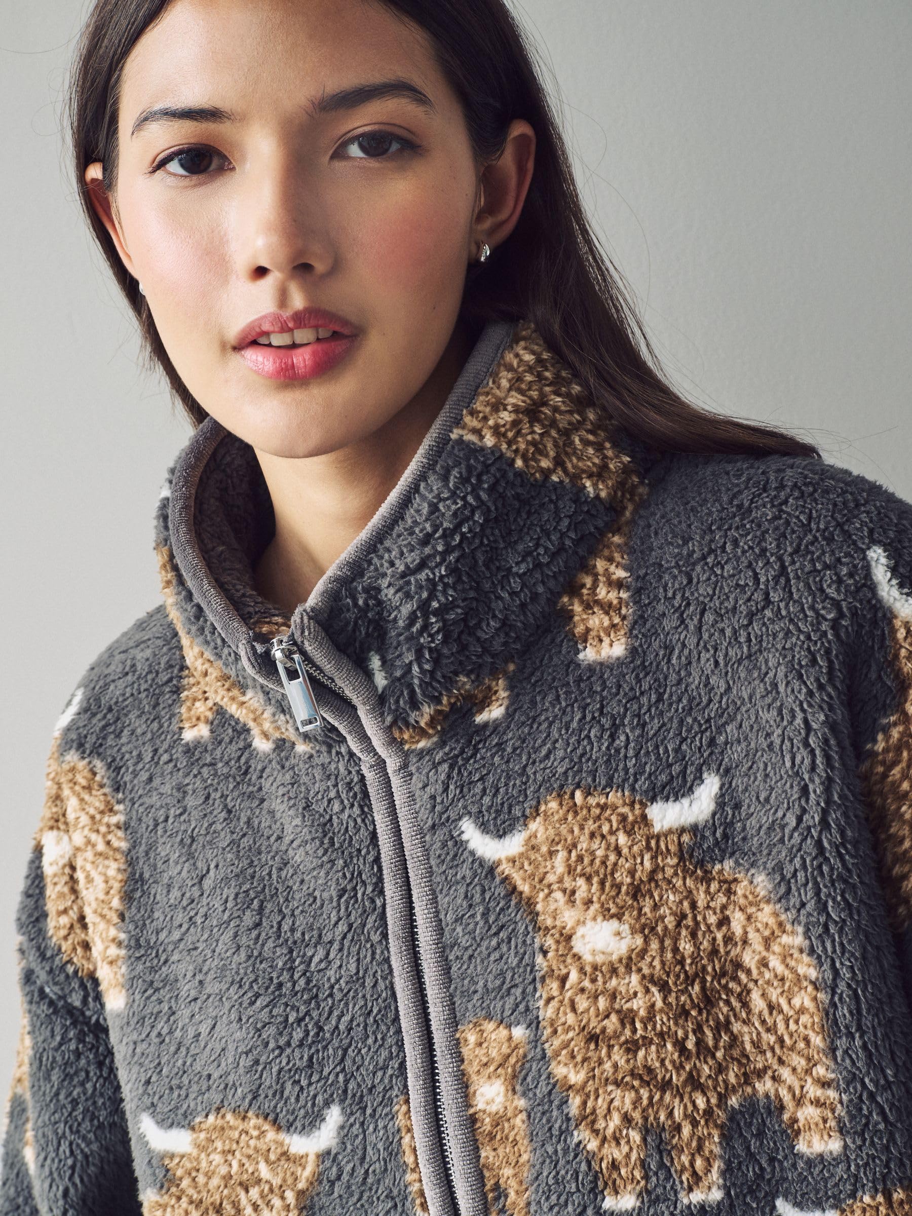 Next Hamish pile sherpa donna mezza zip L XL caldo