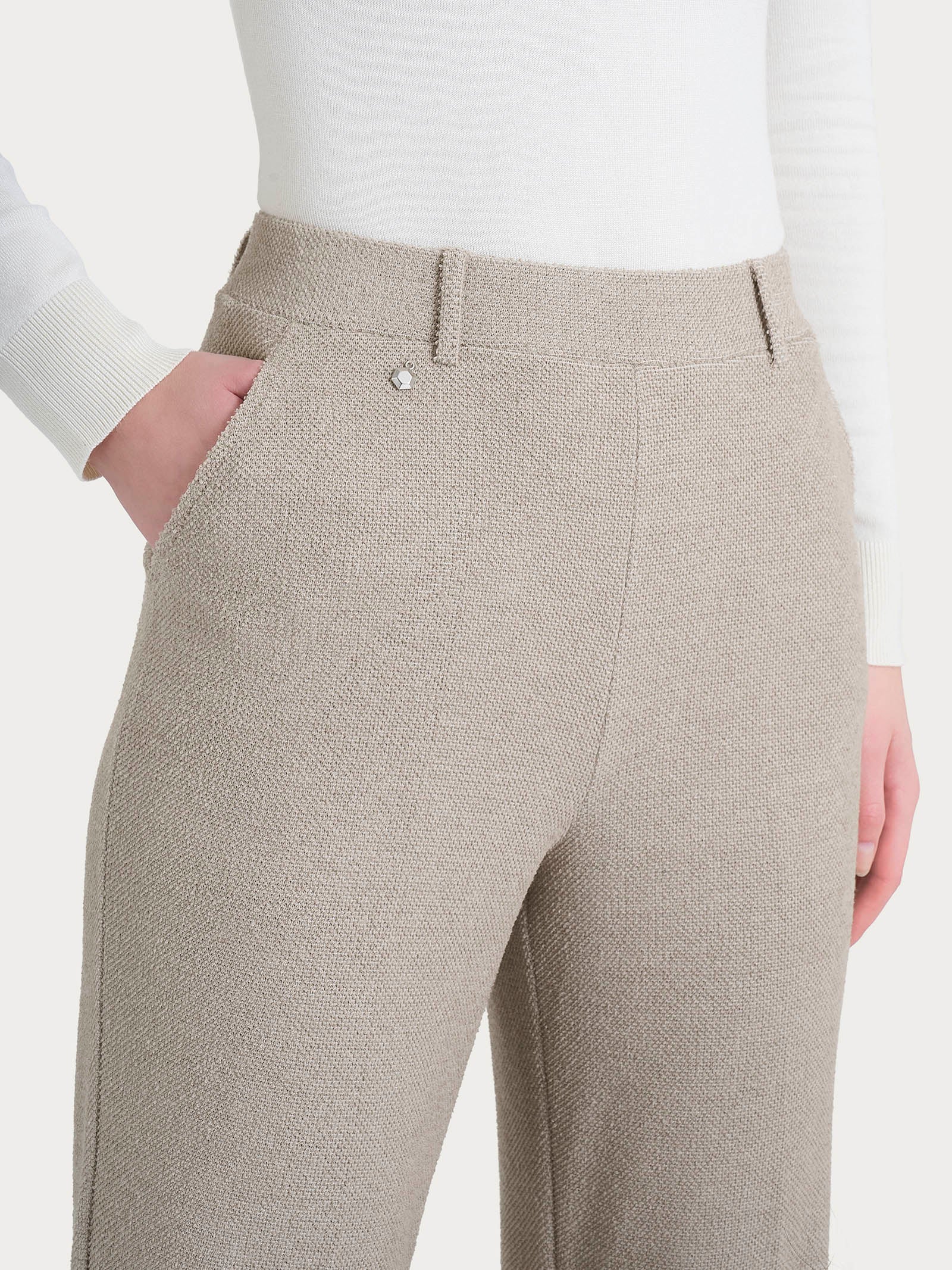 Ragno Relaxed Pantalone Wide Leg Japanese Fleece String Mel. caldo