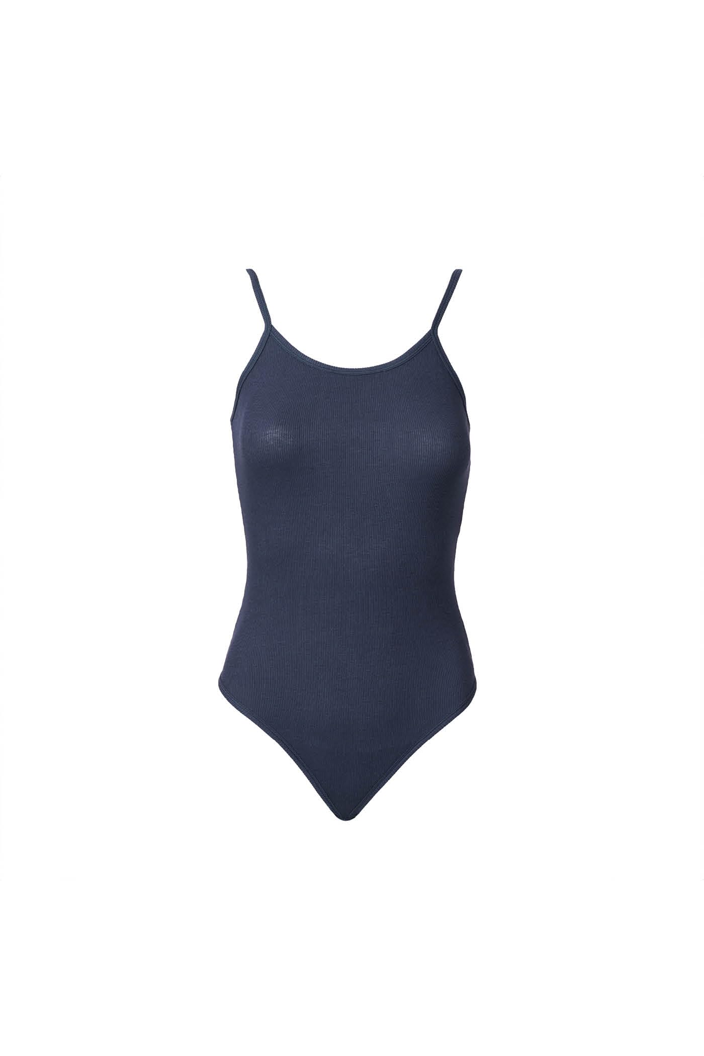 Goldenpoint Body Costina Cotone Donna Spalline Regolabili Blu M