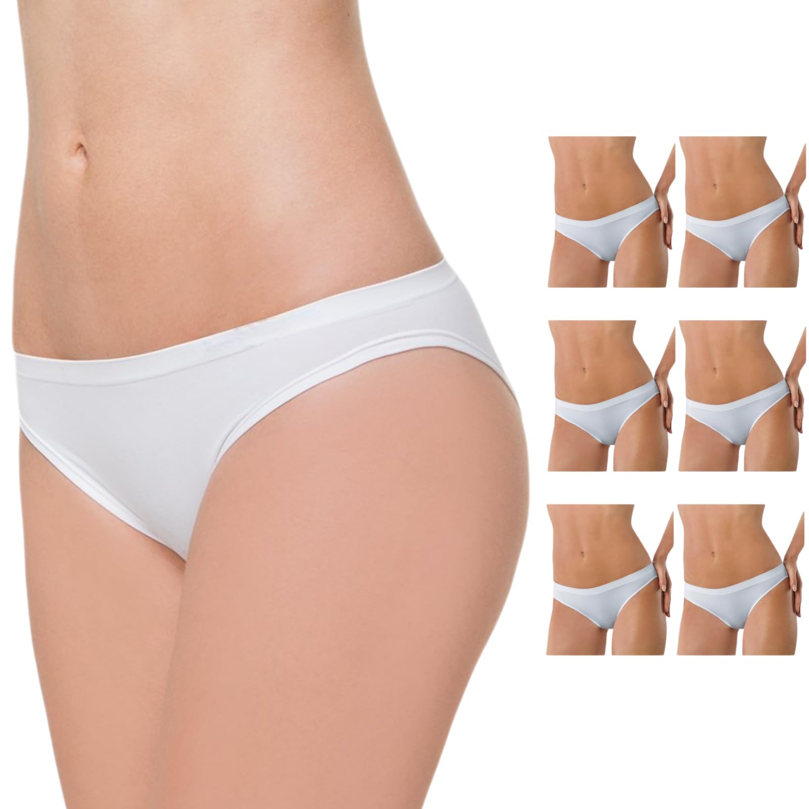 Lady C Slip Vita Bassa Microfibra Bianchi 3 Pezzi S-M