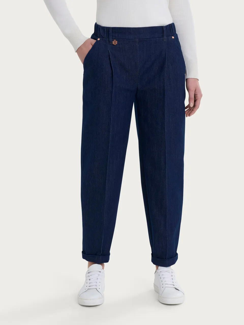 Ragno 4 Seasons Denim Persia jeans carrot con pince
