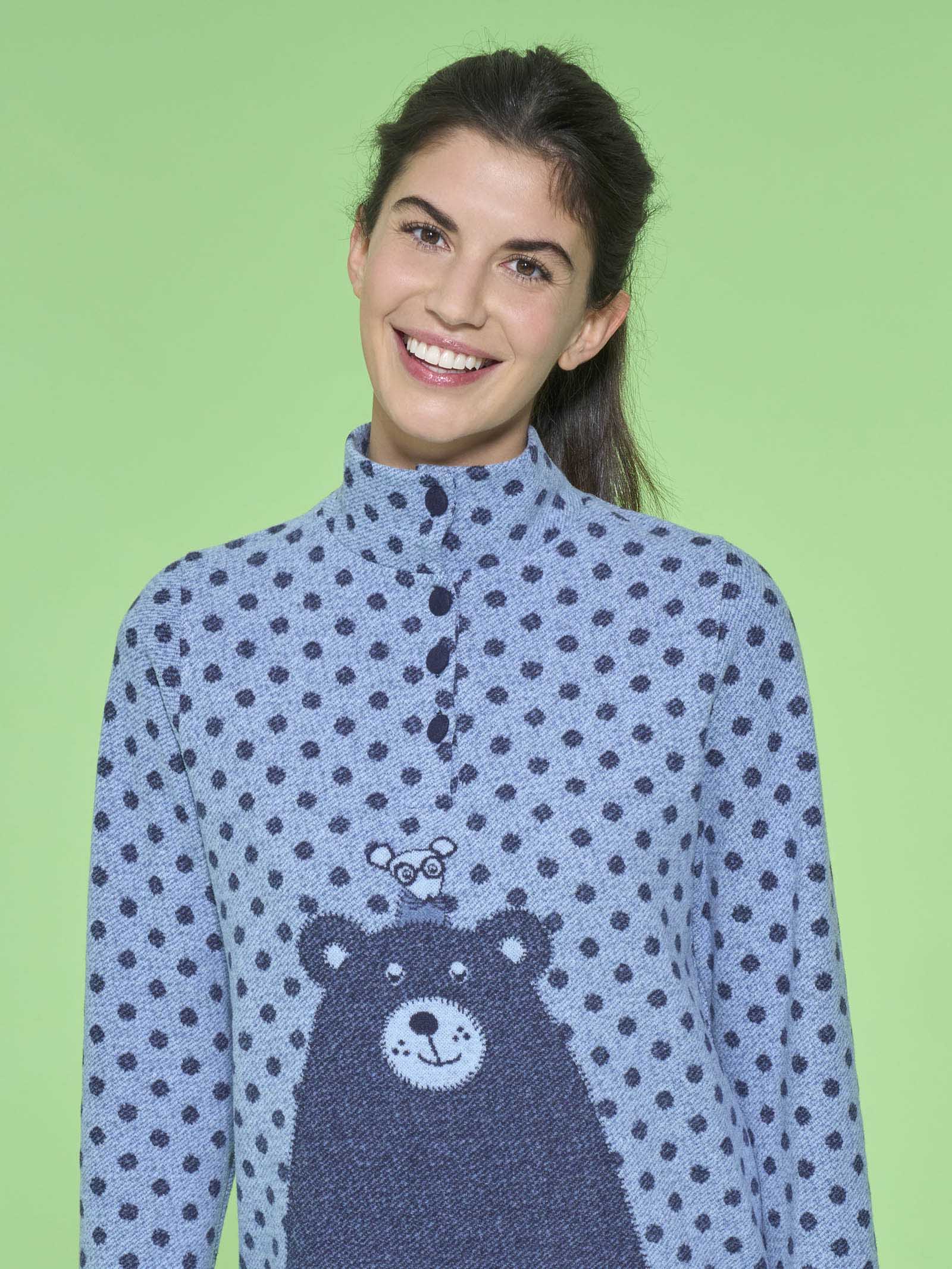 Ragno Cotton Eco Pile pigiama serafino pois collo alto caldo
