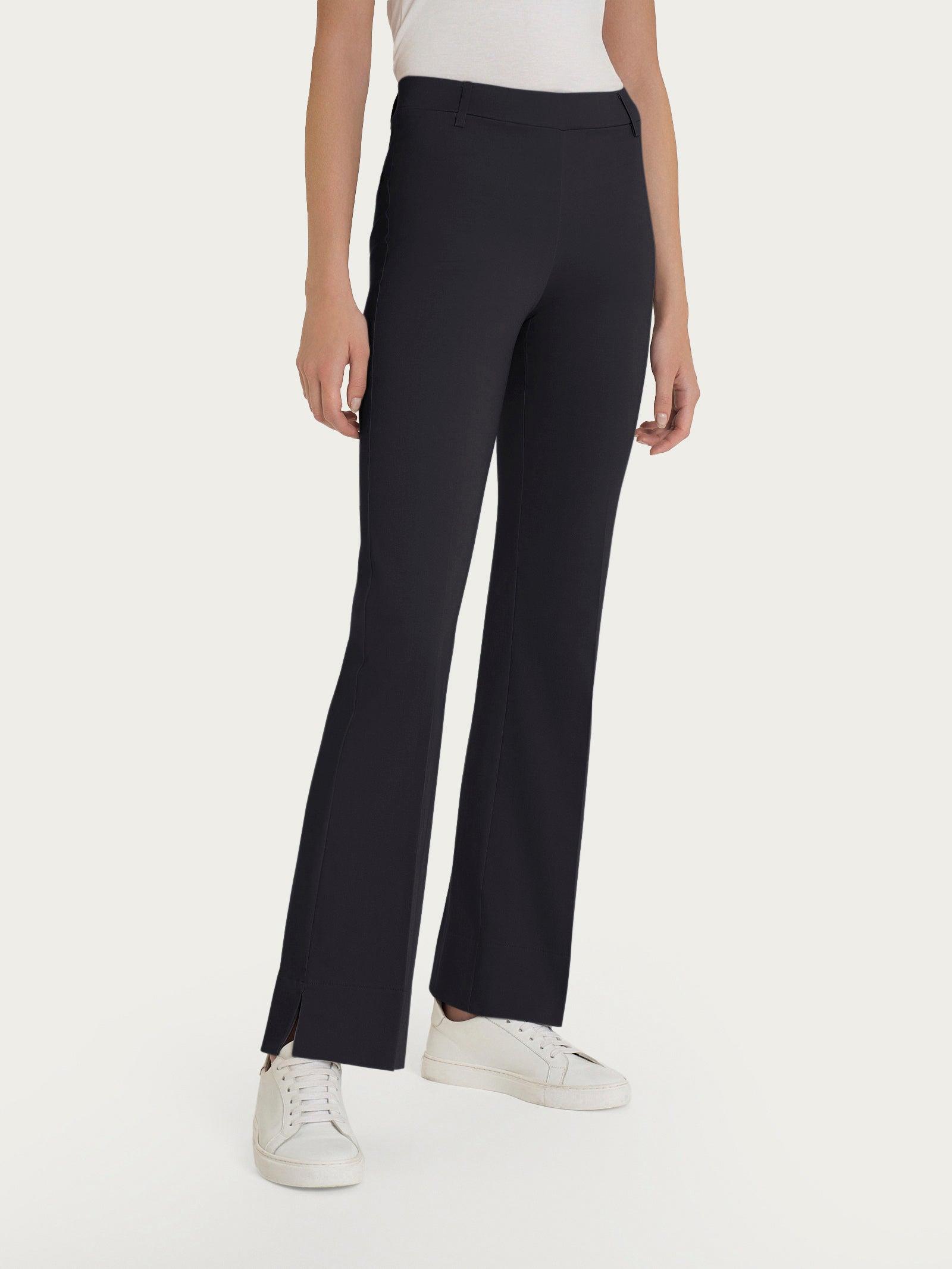 Ragno Satin Power Pantalone Flare Nero con spacchetti