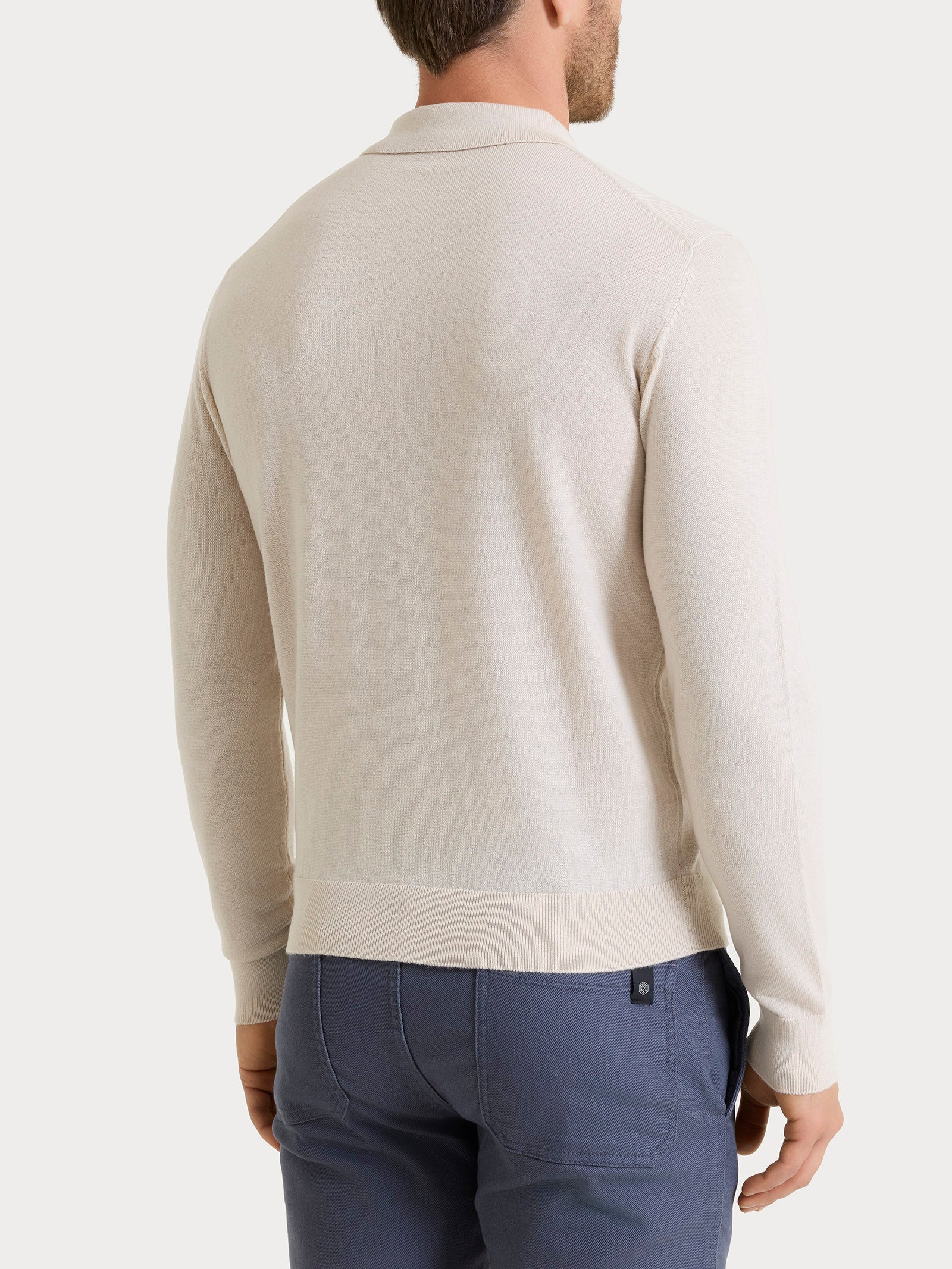 Ragno Merino Soft polo lana manica lunga Champignon