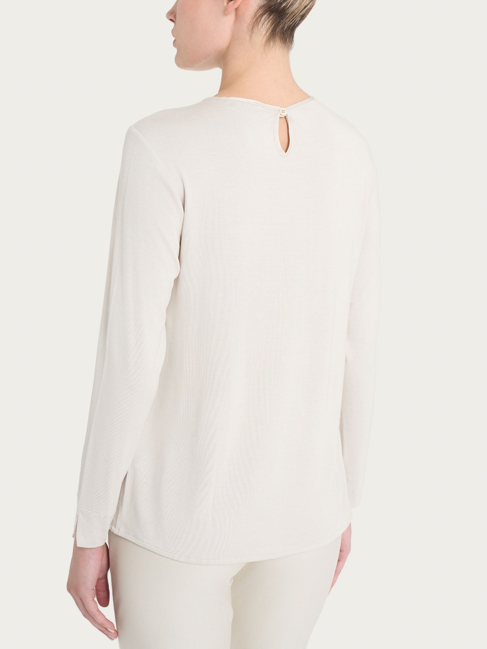 Ragno blusa girocollo Champignon manica lunga in viscosa