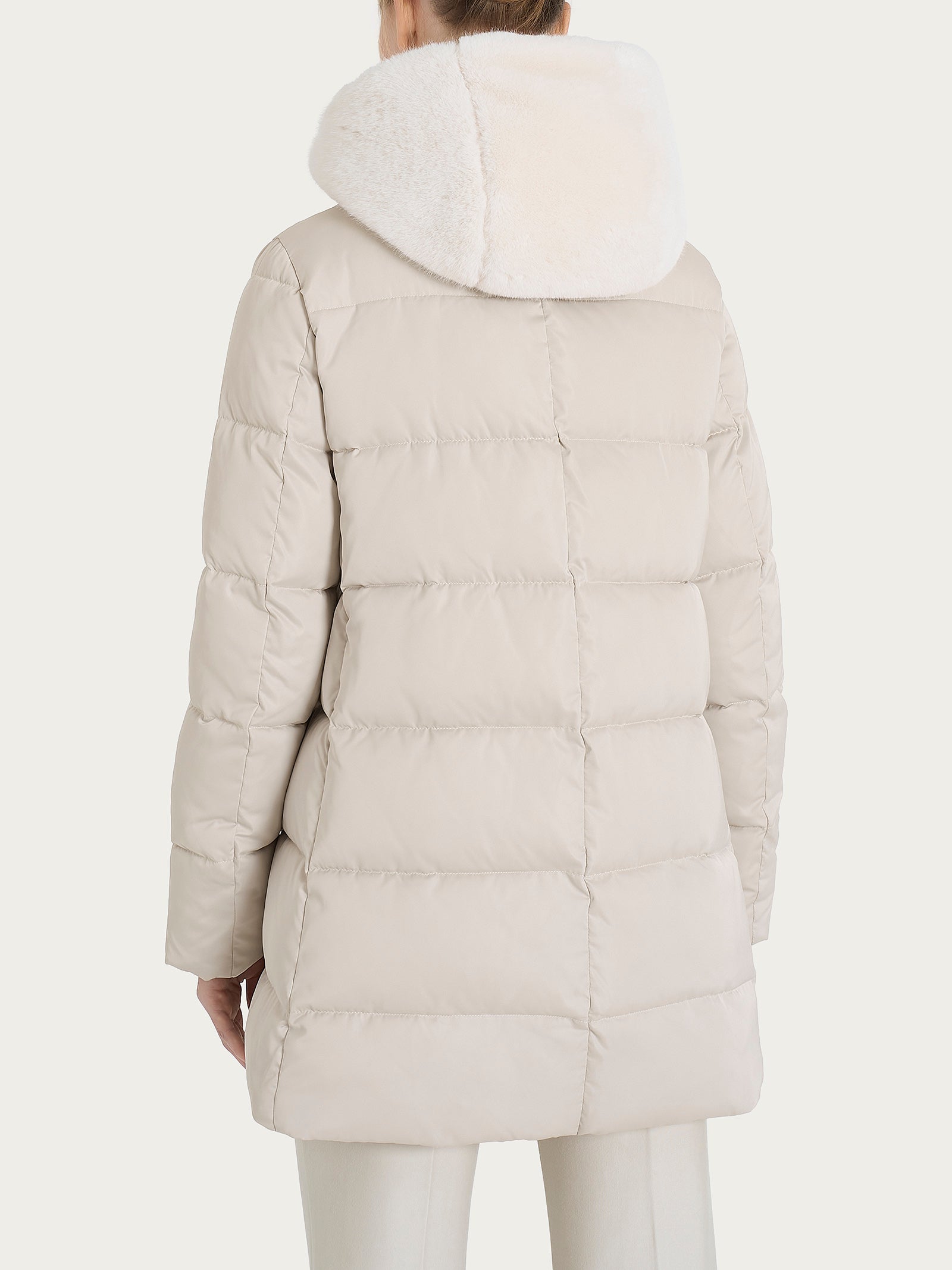 Ragno Vegan Fur Piumino Donna Champignon con Cappuccio