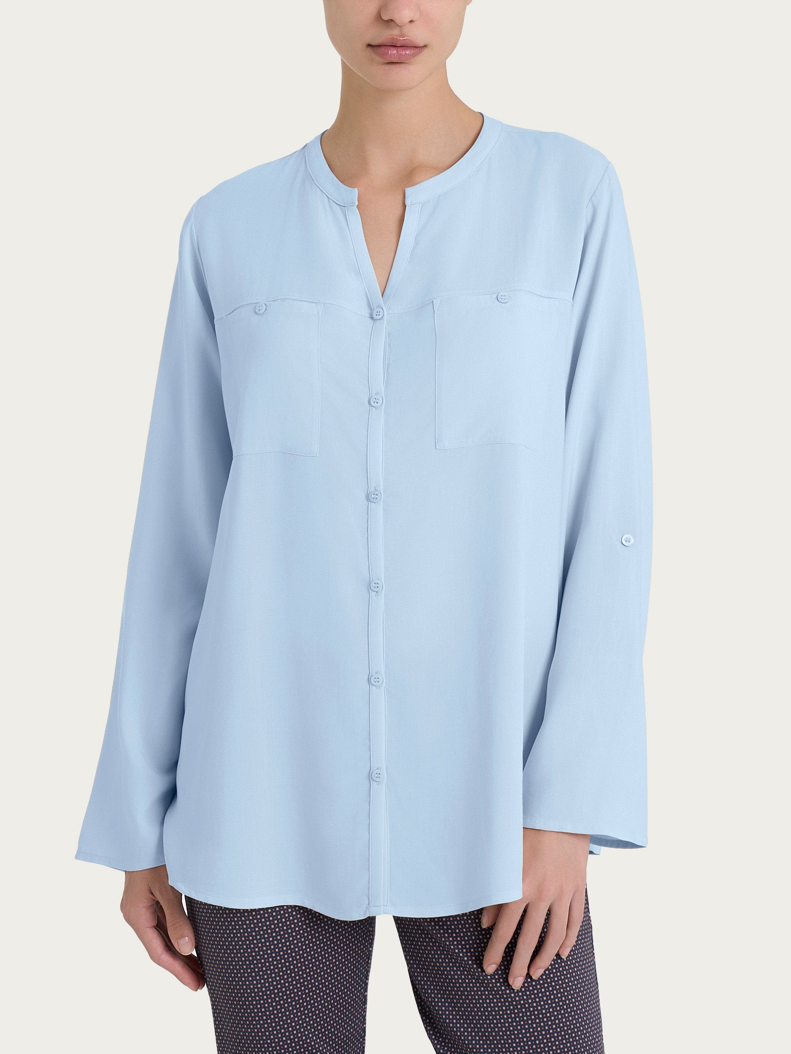 Ragno EcoSeta camicia coreana manica lunga skyway