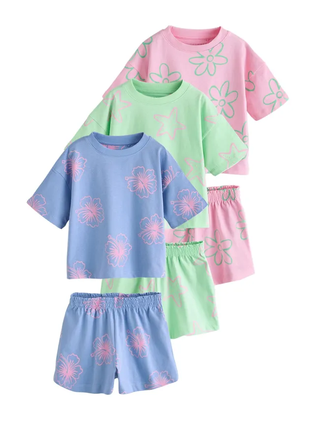 Next pigiami corti bambina 3 pezzi estivi quotidiani