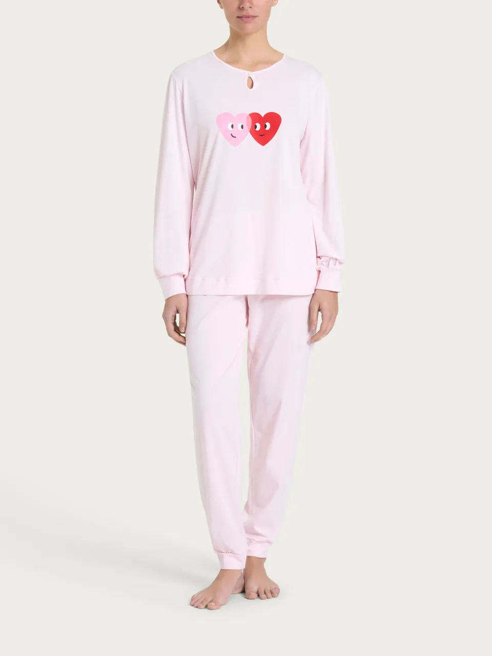 Ragno Scollo Goccia pigiama donna rosa fresco