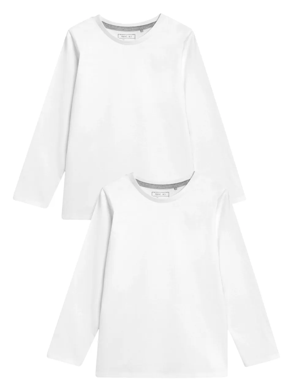 Next ragazzo magliette maniche lunghe bianche 2 pezzi cotone