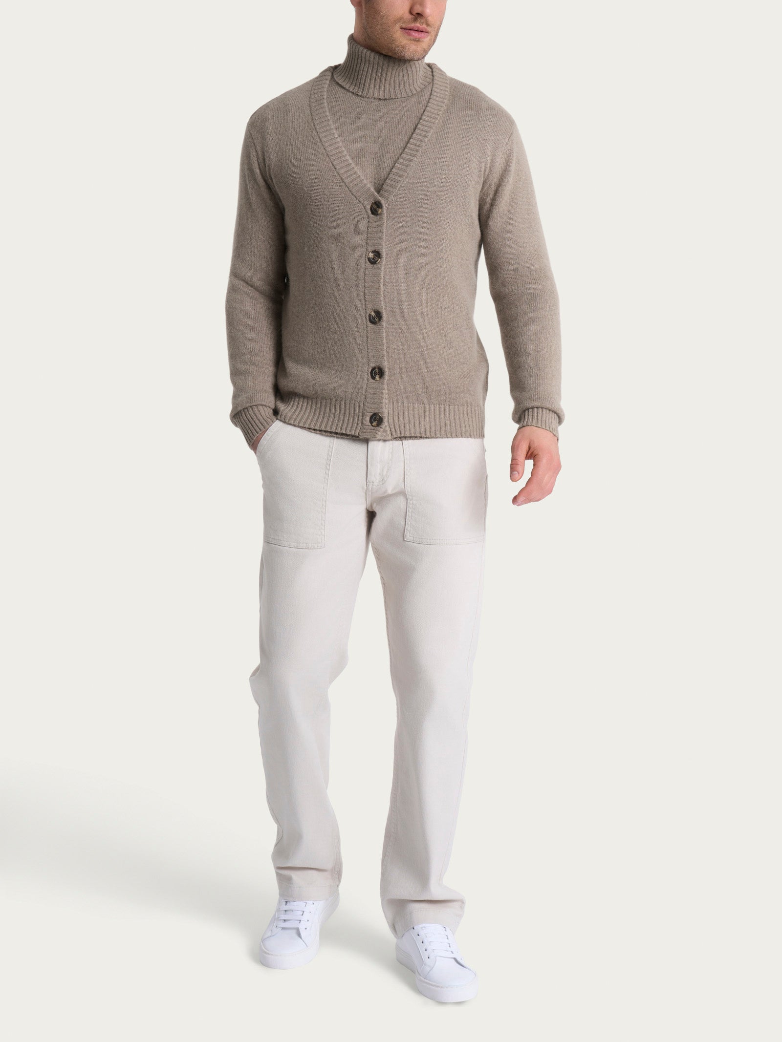 Ragno Natural Soft cardigan V Glace Mel