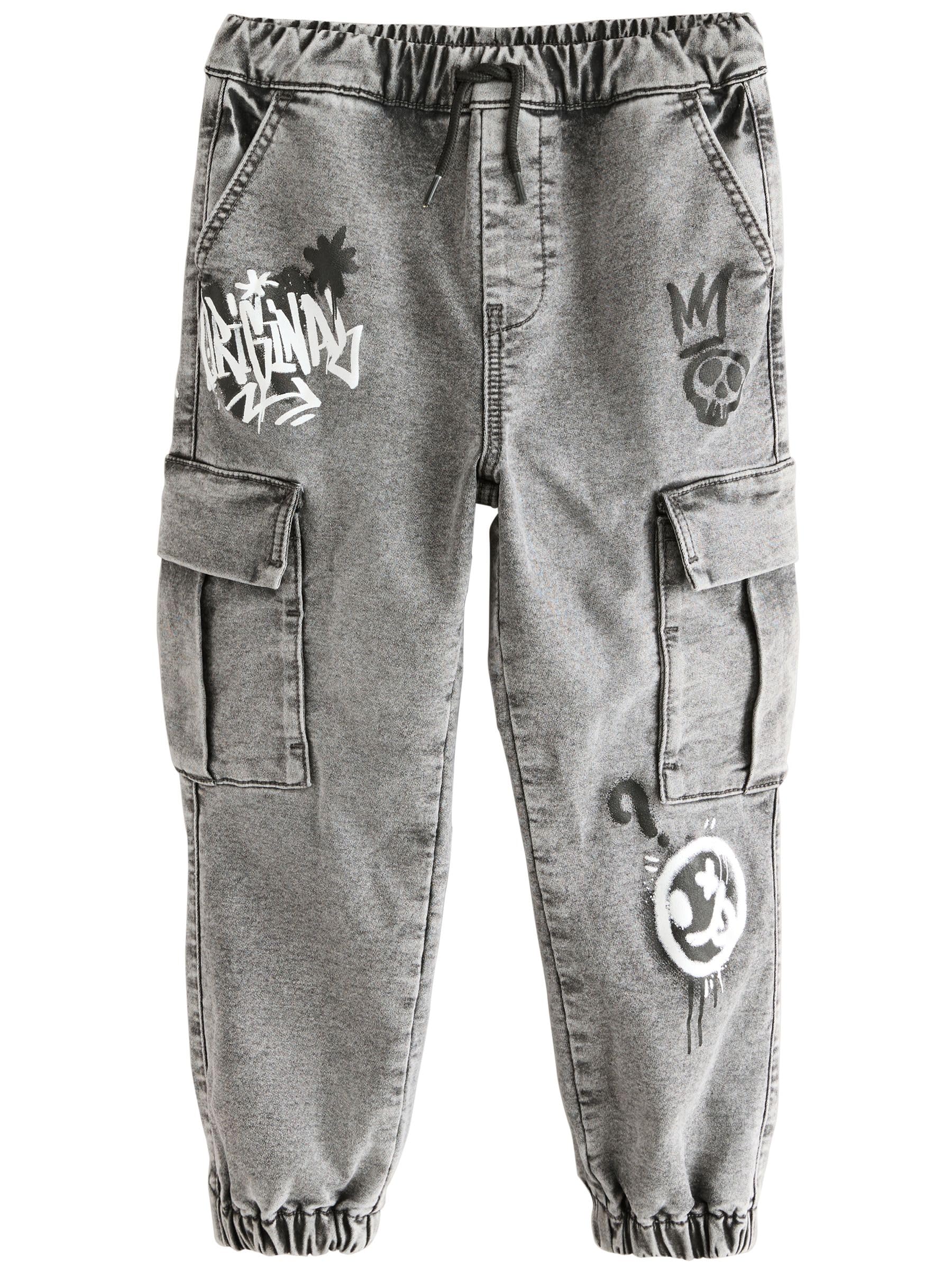 Next Ragazzo Jeans Cargo 98 grigio vita elasticizzata
