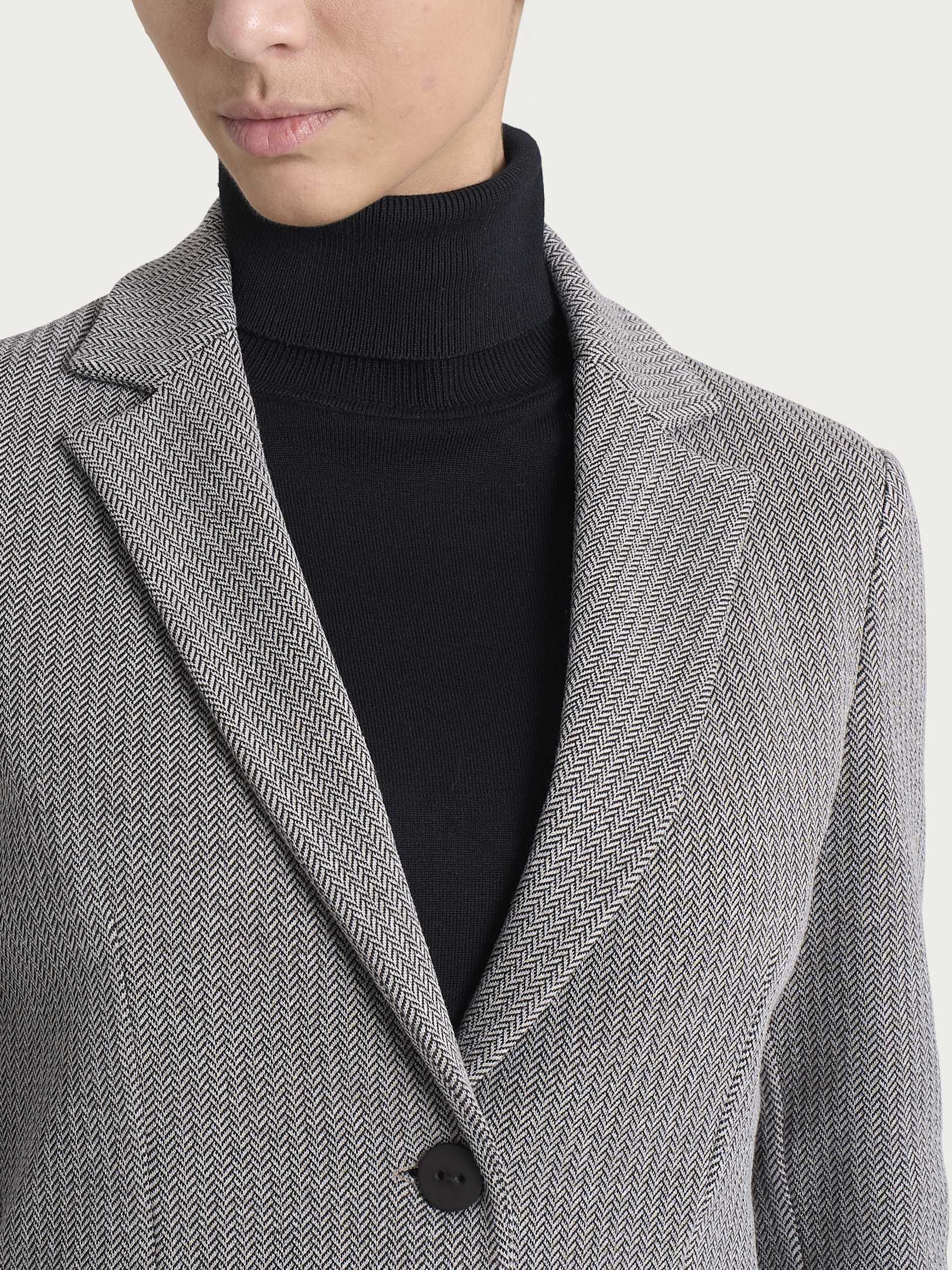 Ragno Compact Blazer Spina Pesce Donna Eco Jacquard Marrone