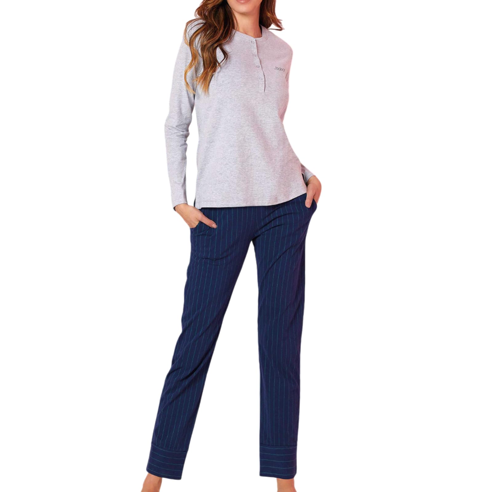 Lady C pigiama donna cotone caldo amarena XL con bottoni