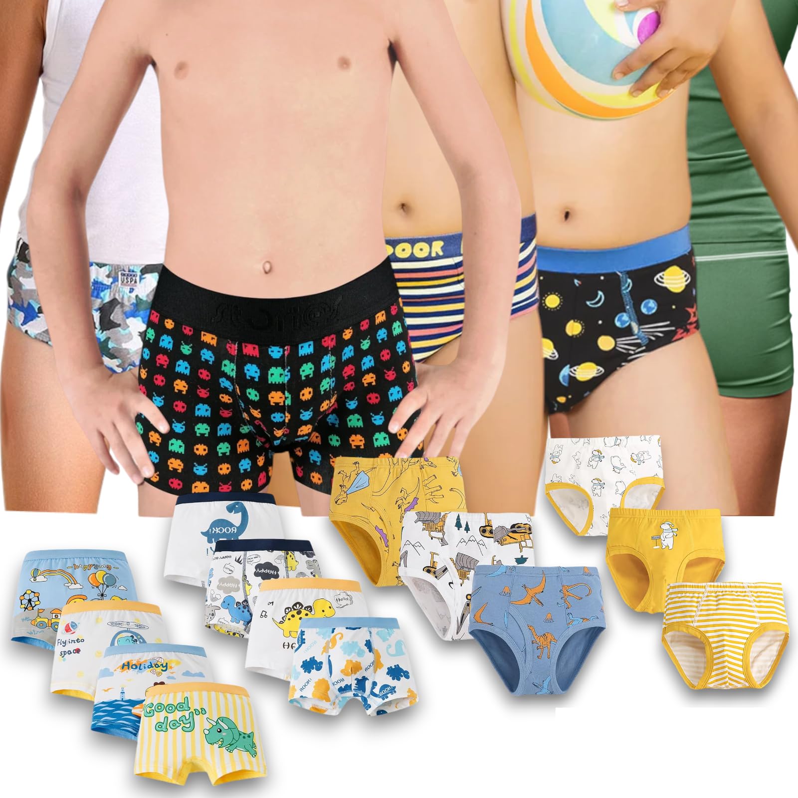 Lady C slip e boxer bimbo cotone 2 anni 5 pezzi fantasie colorate
