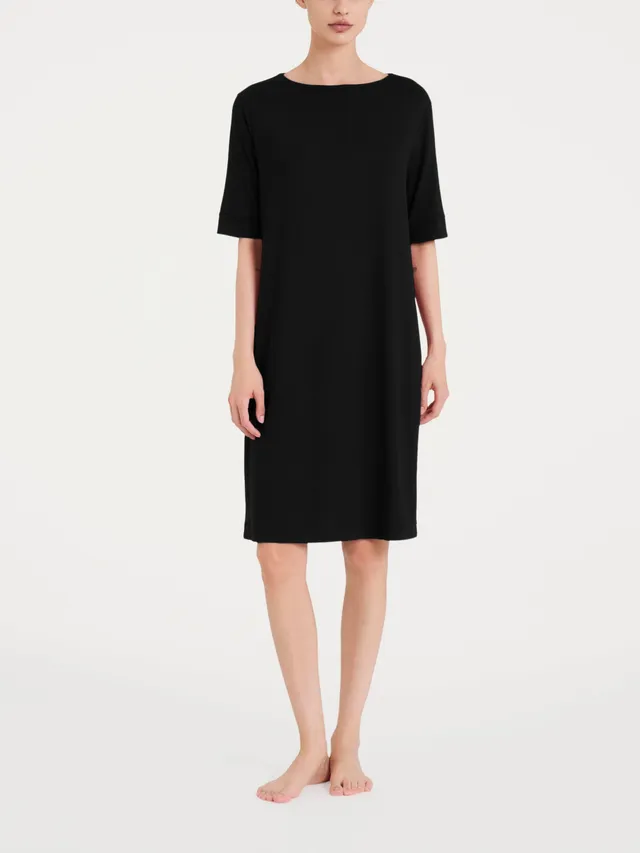 Ragno Viscosa Summer Abito Donna Nero girocollo manica 3/4