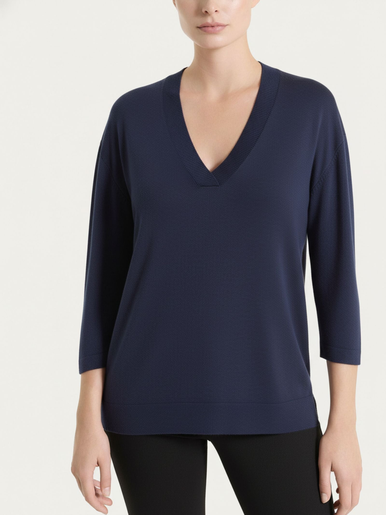 Ragno Summertime Maglia Scollo V Donna Blu Manica 3/4