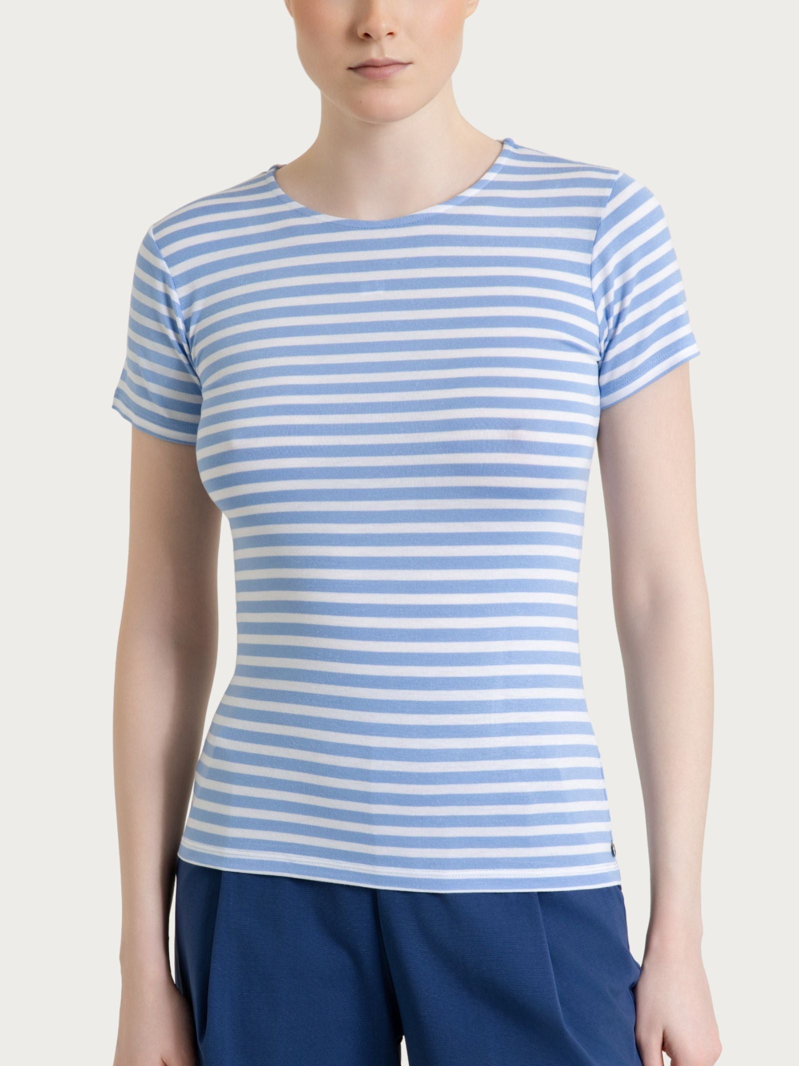Ragno Viscosa Summer maglietta righe Bel Air Blue skinny