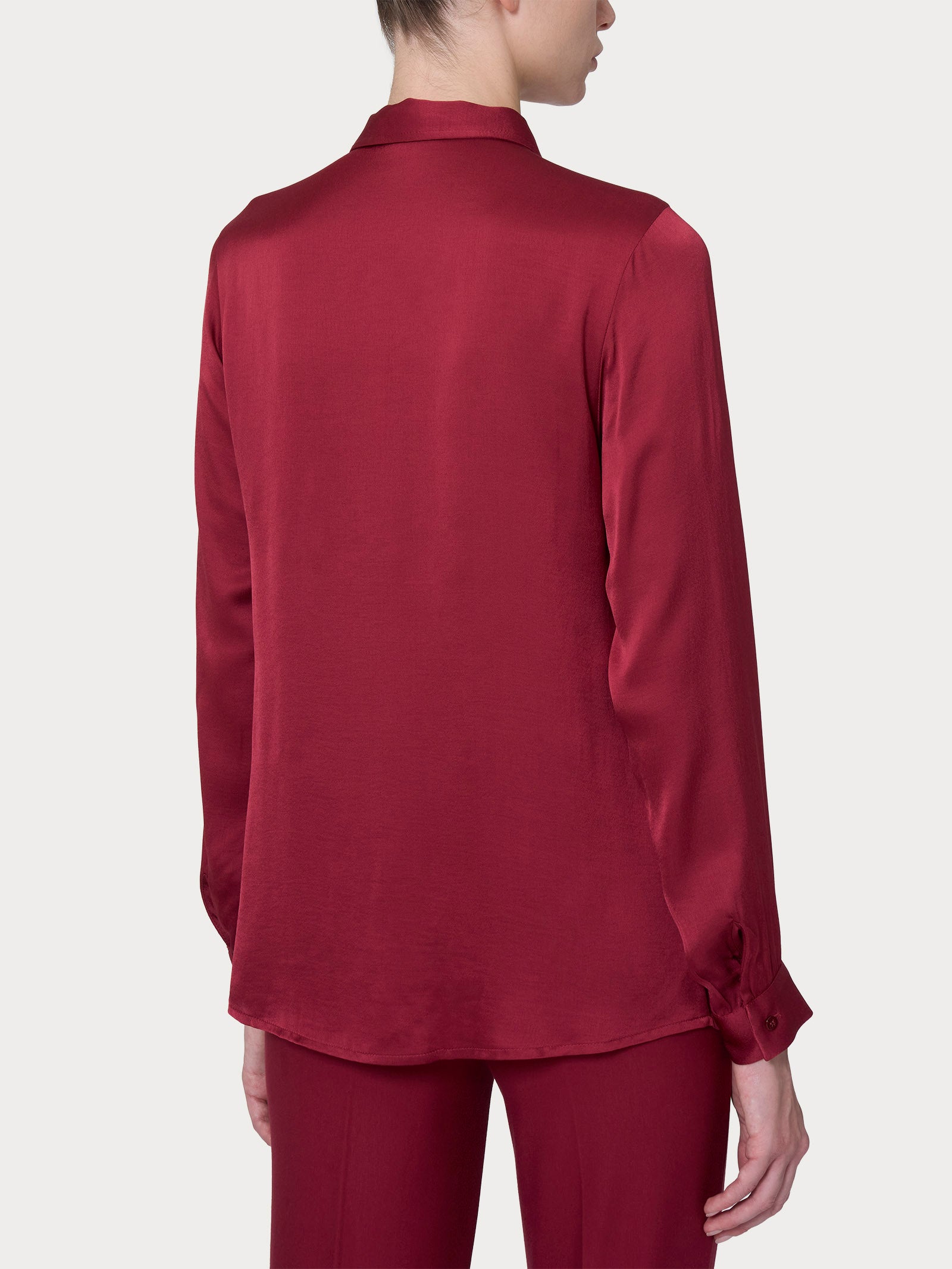 Ragno EcoSeta Camicia Manica Lunga Viscosa Tibetan Red