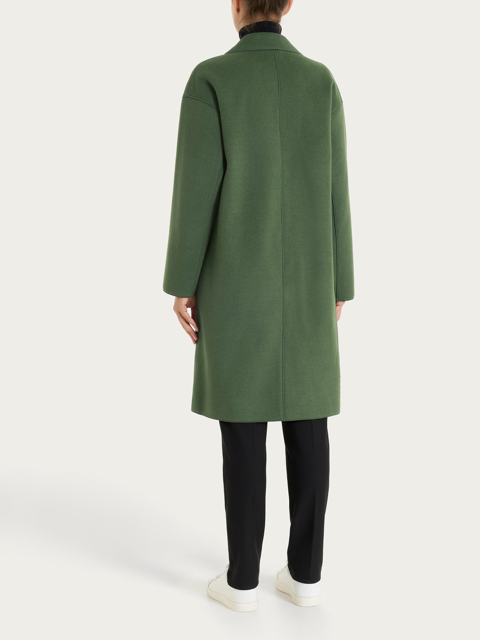 Ragno Vegan Wool Cappotto Bottoni Bronze Green caldo