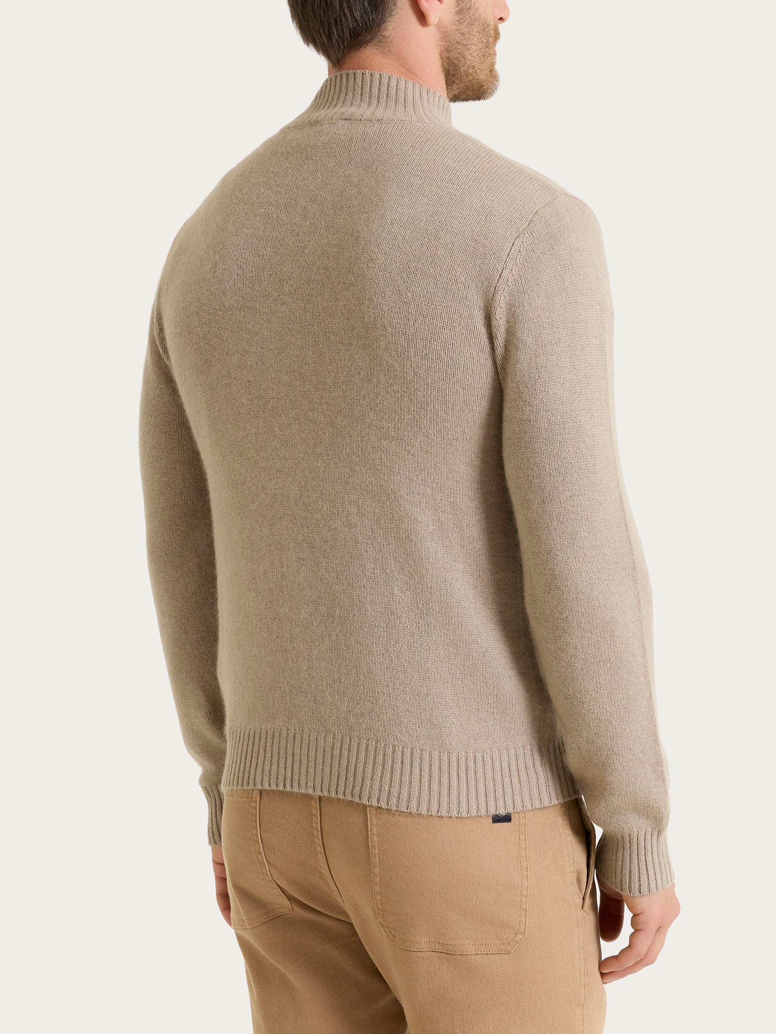 Ragno Natural Soft Cardigan Collo Alto Uomo Grigio Glace' Mel. Caldo
