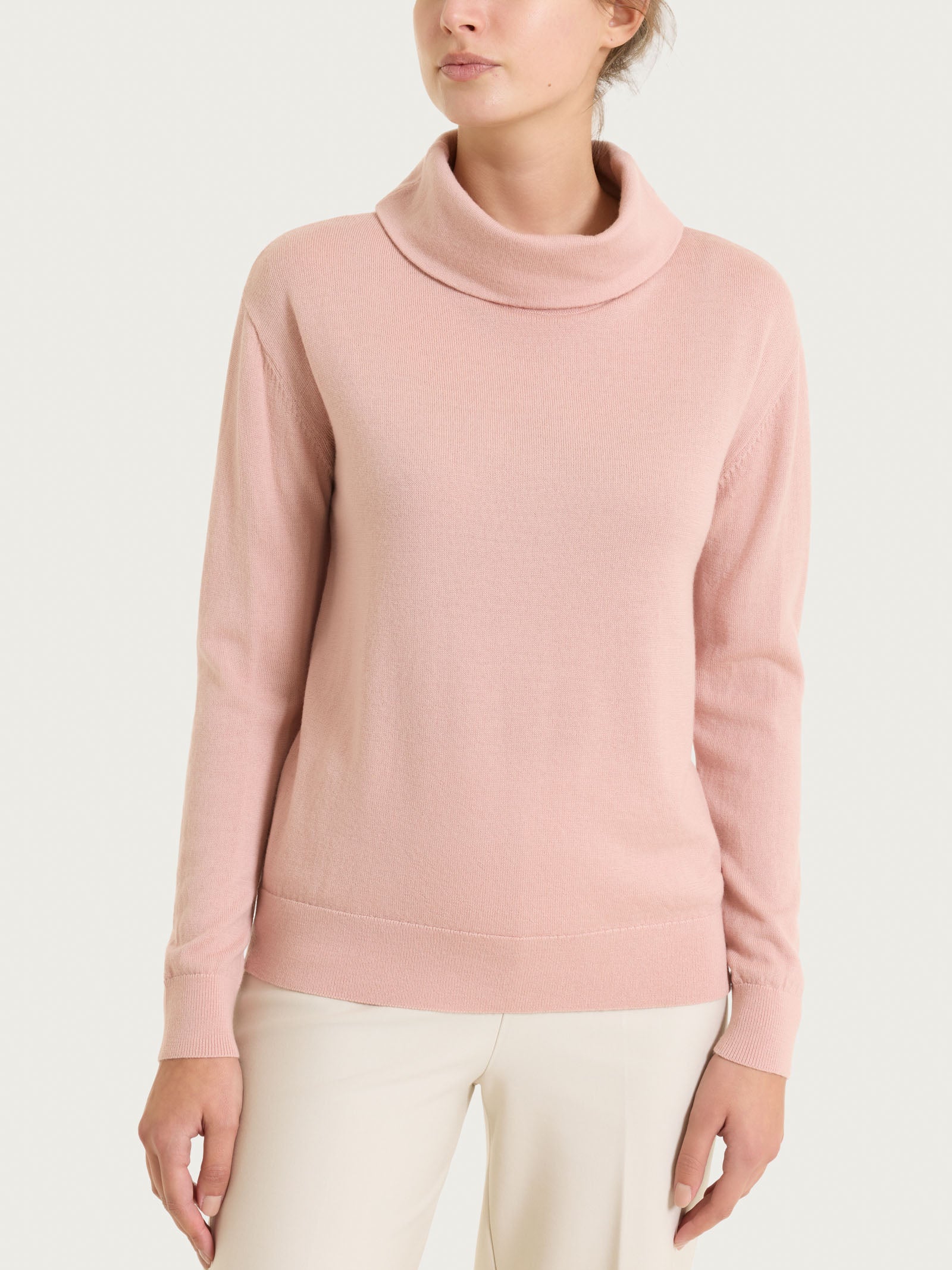 Ragno Merino Soft Maglia Collo Ciambella Cameo Rose lana