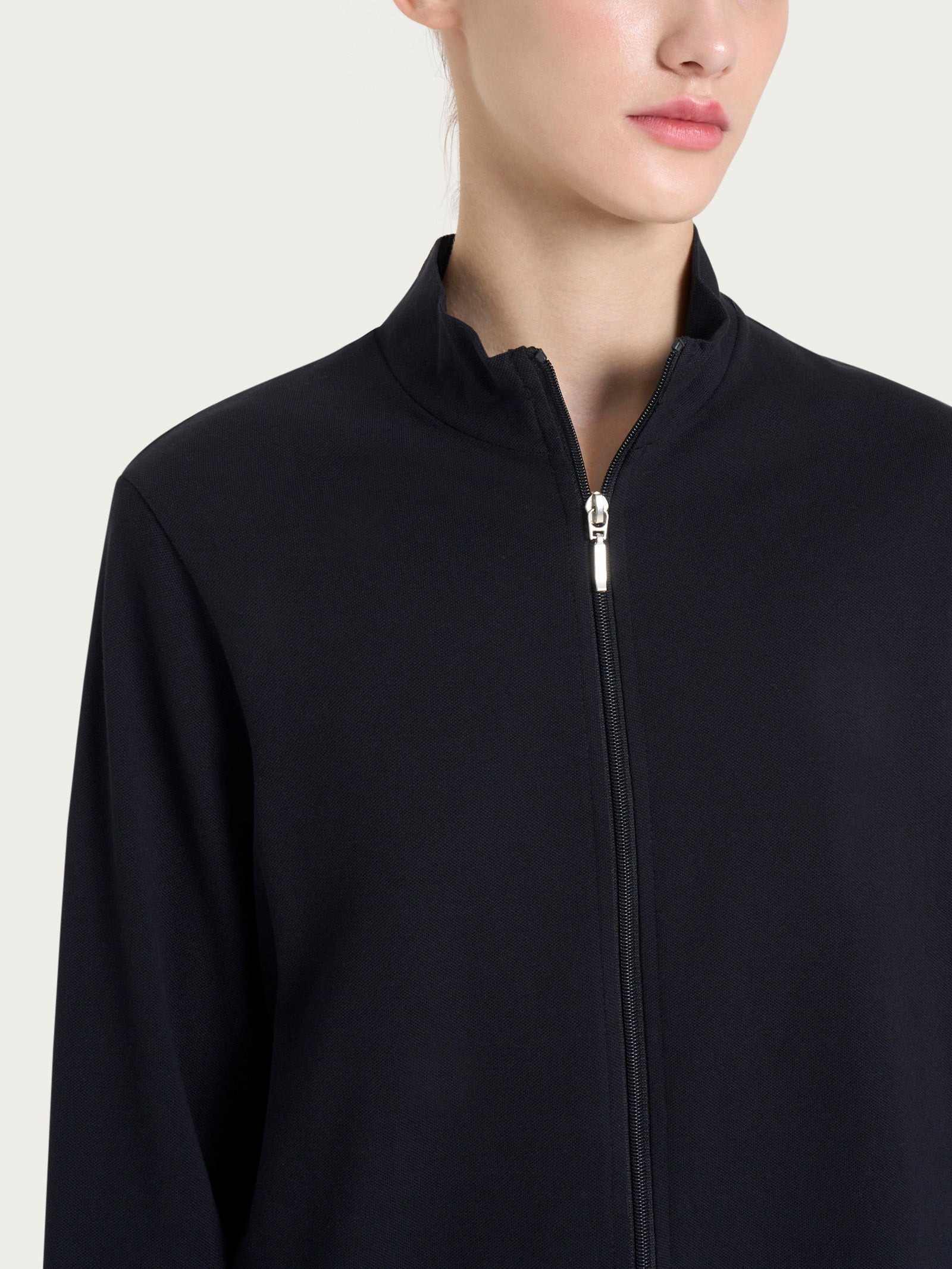 Ragno Eco Cotton Pigiama Lungo Aperto Nero Piquet