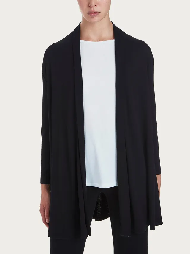 Ragno Viscosa Summer cardigan lungo donna nero fresco