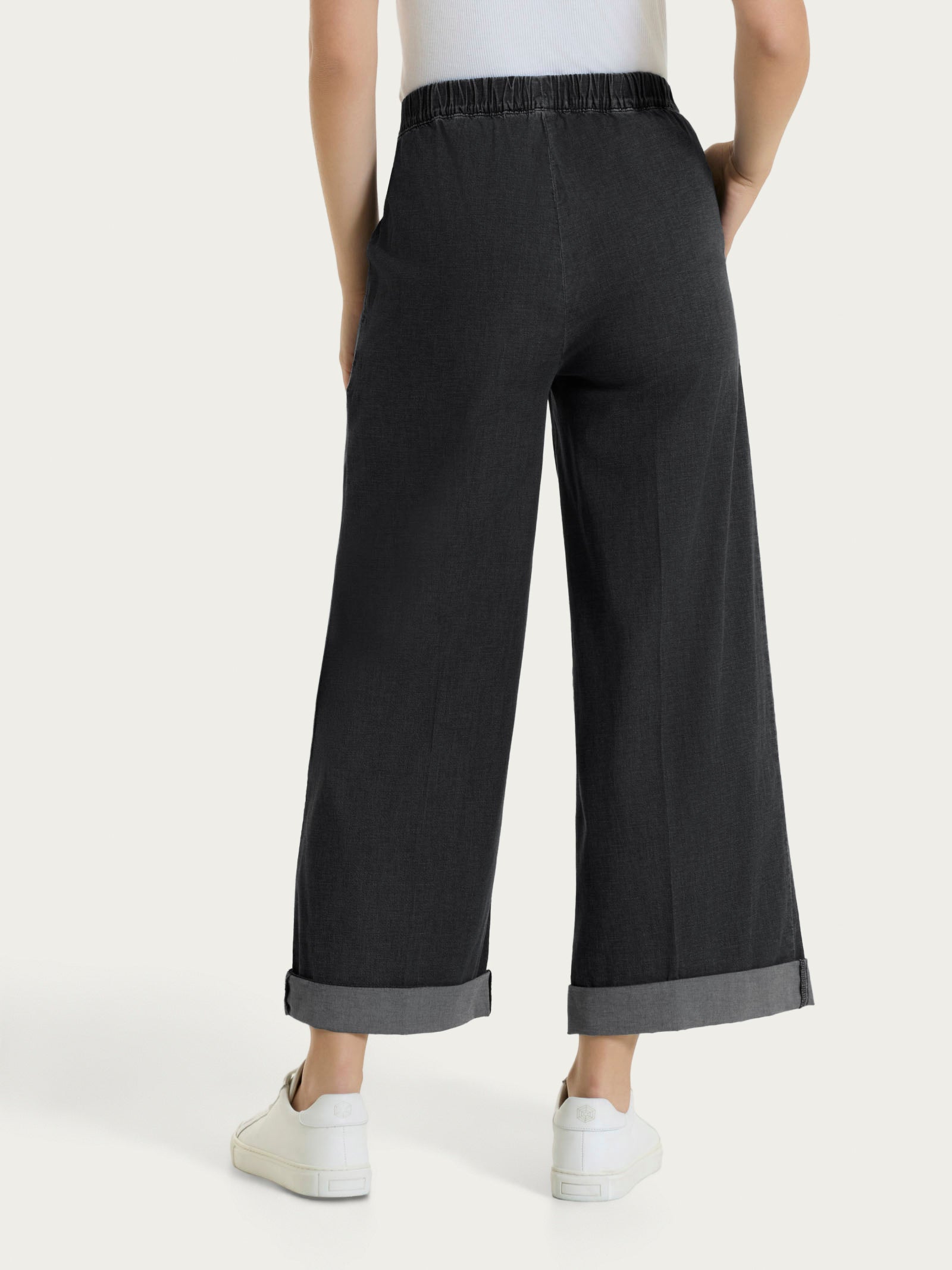 Ragno Super Light Denim Jeans Ampio Caviglia Neri Leggeri