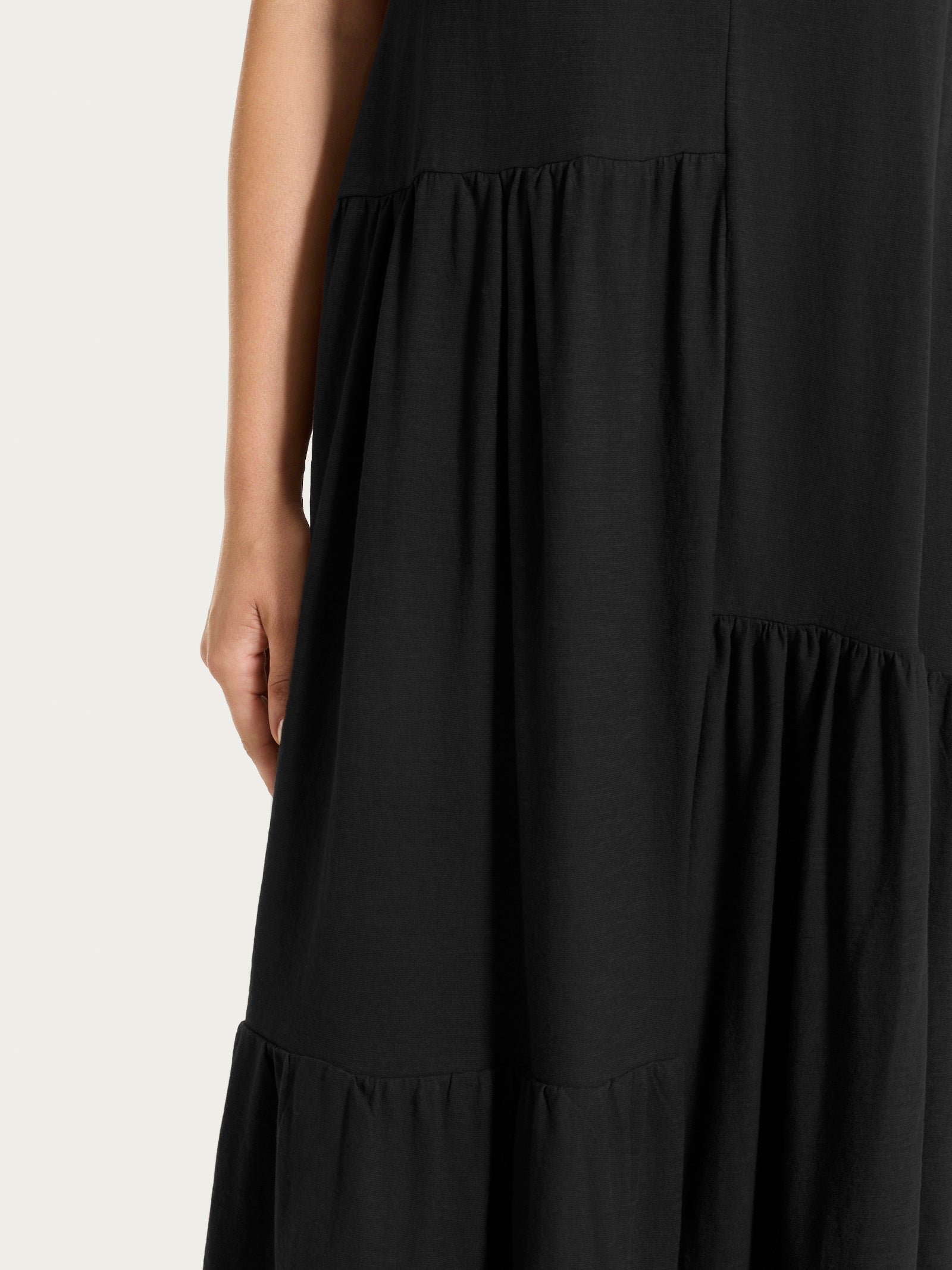 Ragno Beachwear vestito lungo balze Nero cotone