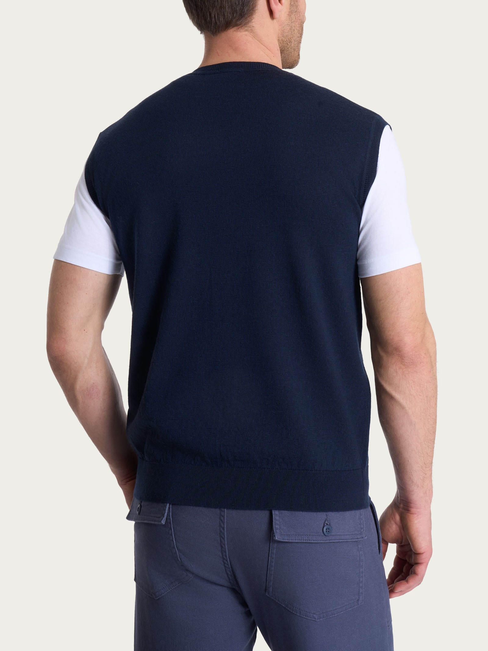 Ragno Merino Soft gilet uomo blu scollo V