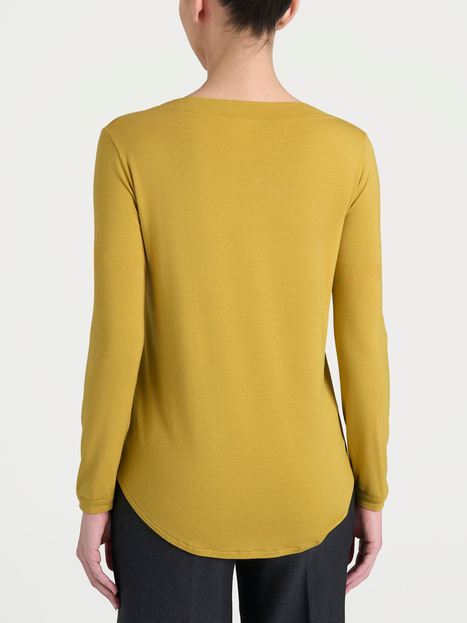 Ragno Viscosa Summer Maglietta barchetta Oil Yellow manica lunga