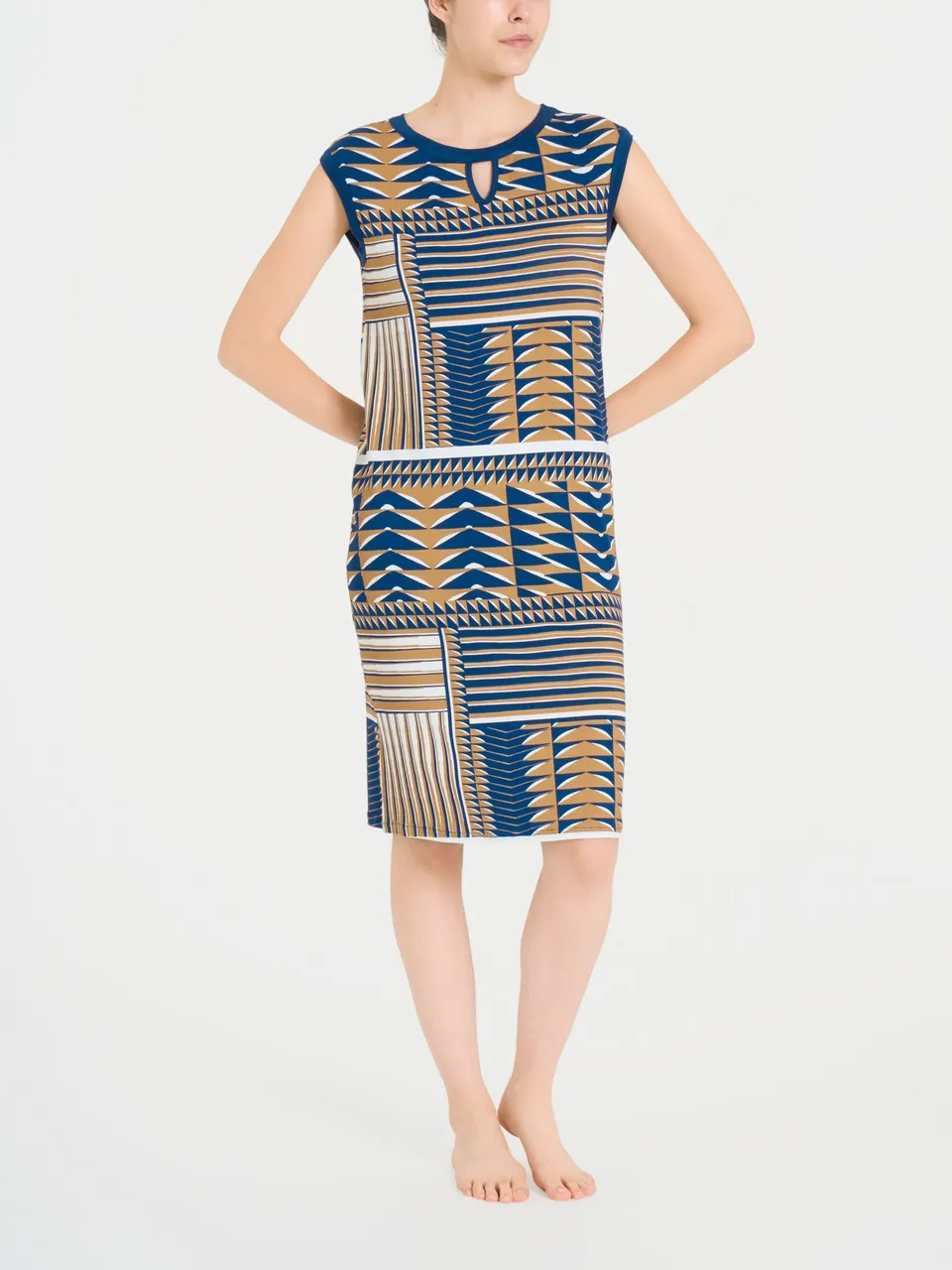 Ragno Beachwear Abito Smanicato Viscosa Indian Tan