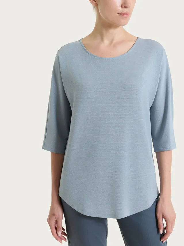 Ragno Summer Light Maglietta Kimono 3/4 Blu Rigata