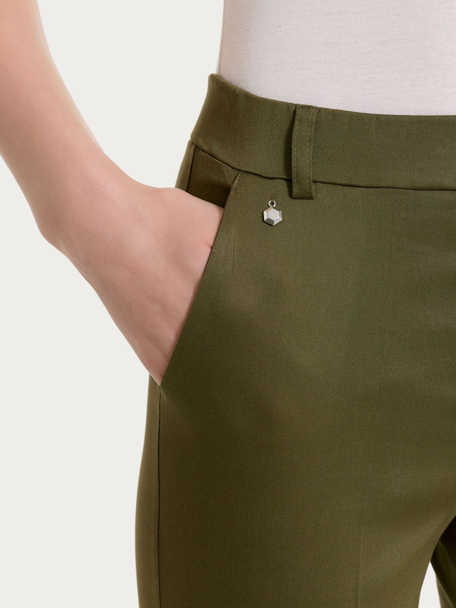 Ragno Satin Power Pantalone Dritto pantalone dark olive cotone