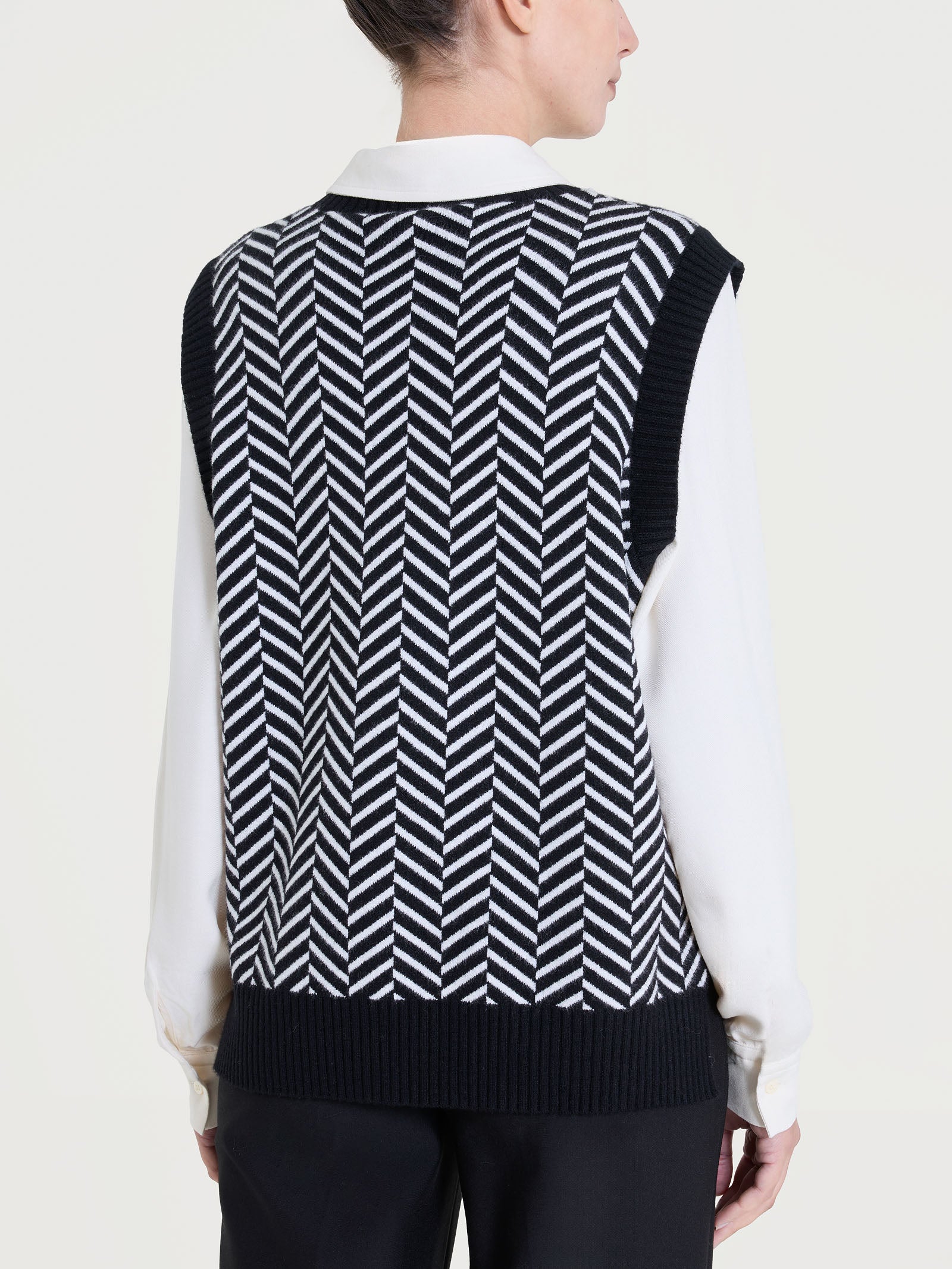 Ragno Super Soft gilet fantasia spigata nero misto viscosa