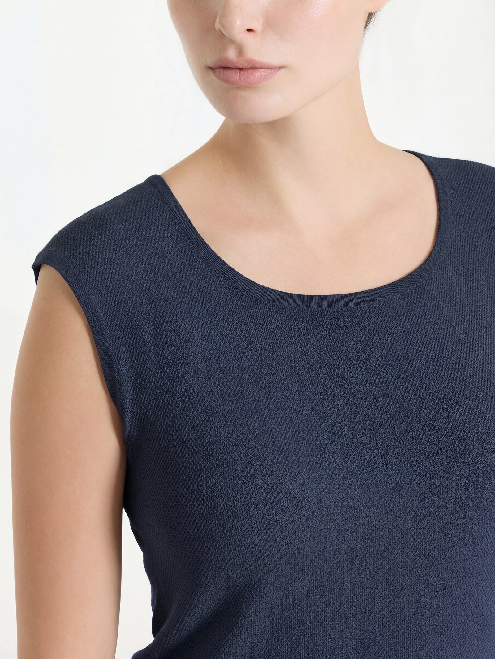 Ragno Puro Cotone piquet gilet blu Bleu
