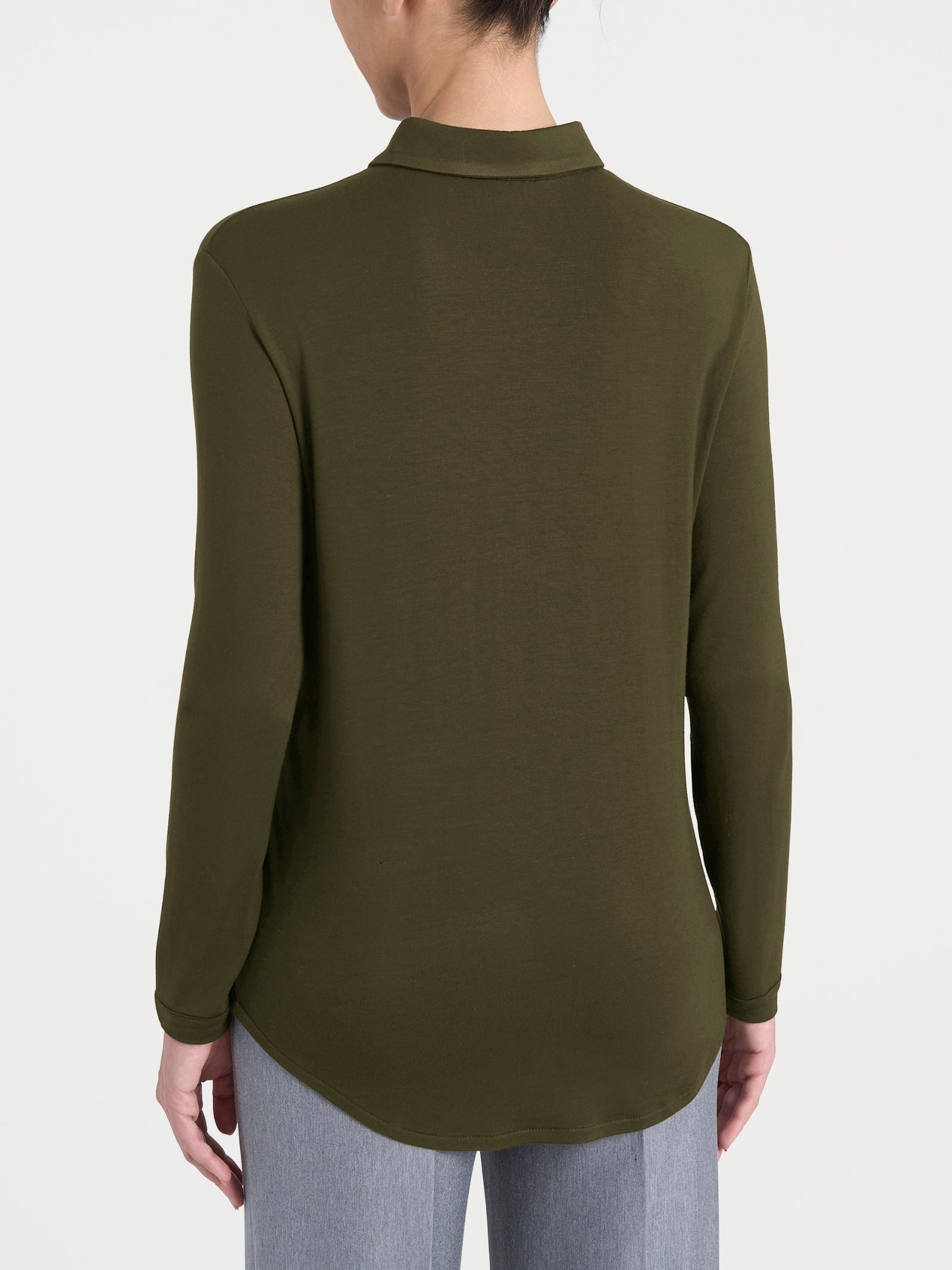 Ragno Viscosa Summer Camicia Donna Dark Olive manica lunga bottoni
