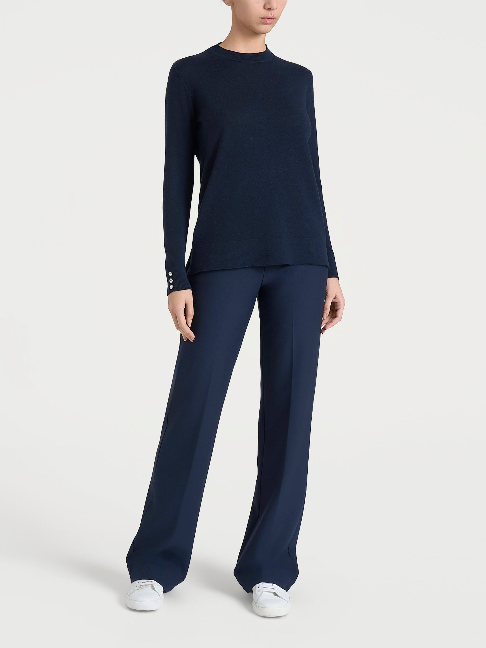 Ragno Merino Soft Maglia Girocollo Donna Blu Bleu Lana