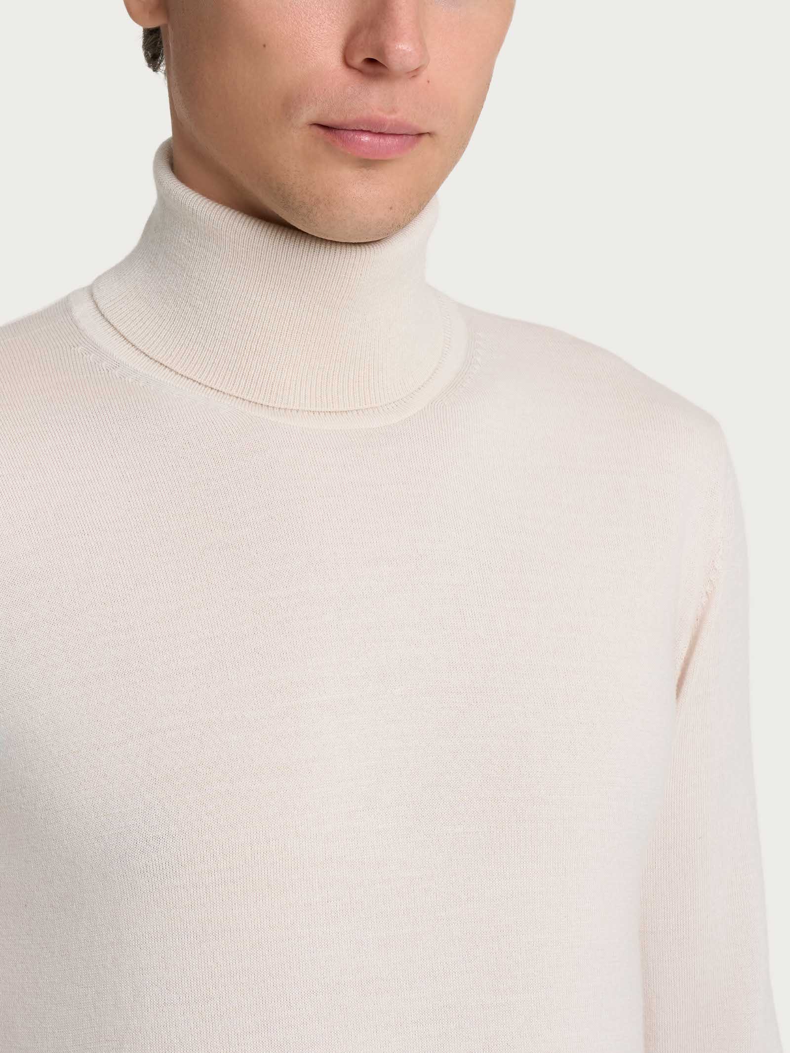 Ragno Merino Soft Dolcevita Uomo Lana Champignon